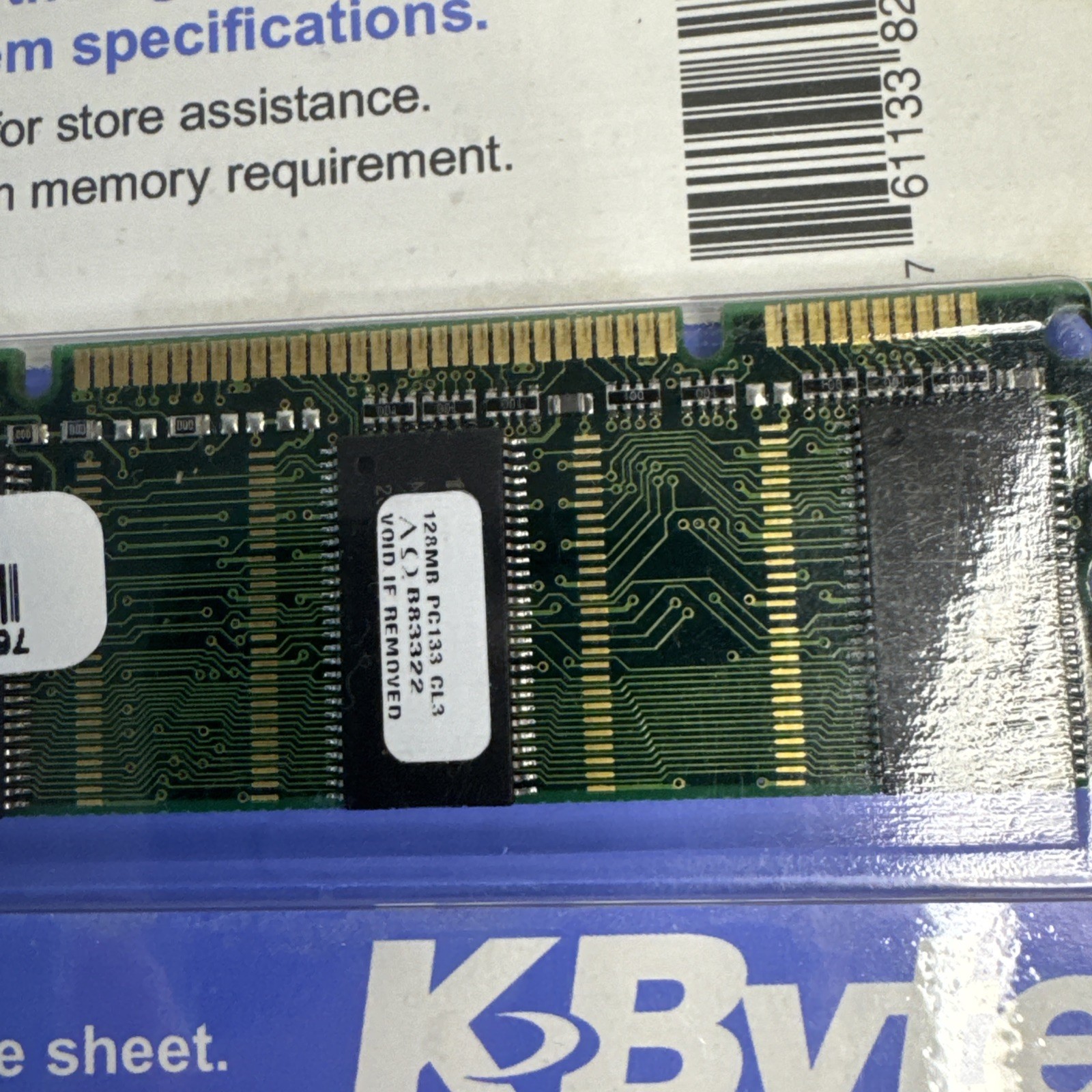 NEW K-Byte 128MB,SDRAM 16×64 PC133 168 pin Memory Upgrade New In Box – DW