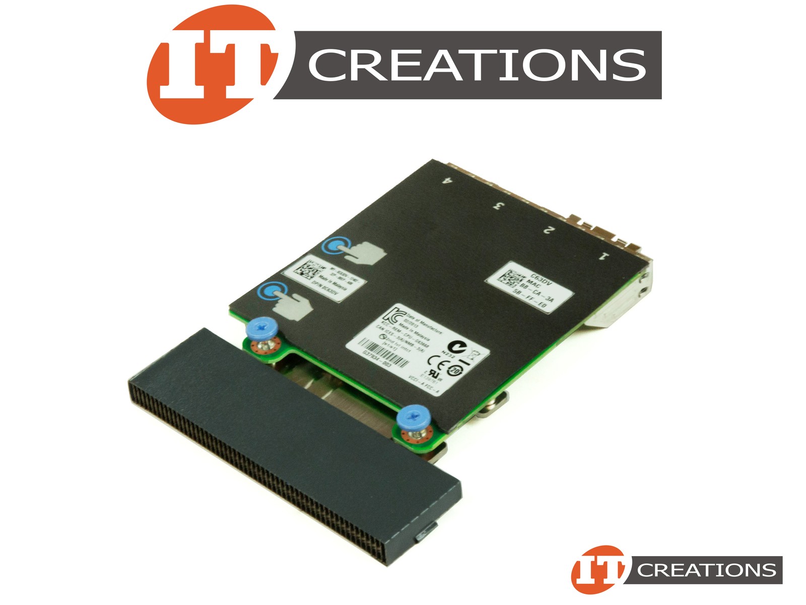 DELL INTEL X520-DA2 2X10GBE DA/SFP+ I350-T2 2X1GBE NETWORK DAUGHTER CARD C63DV