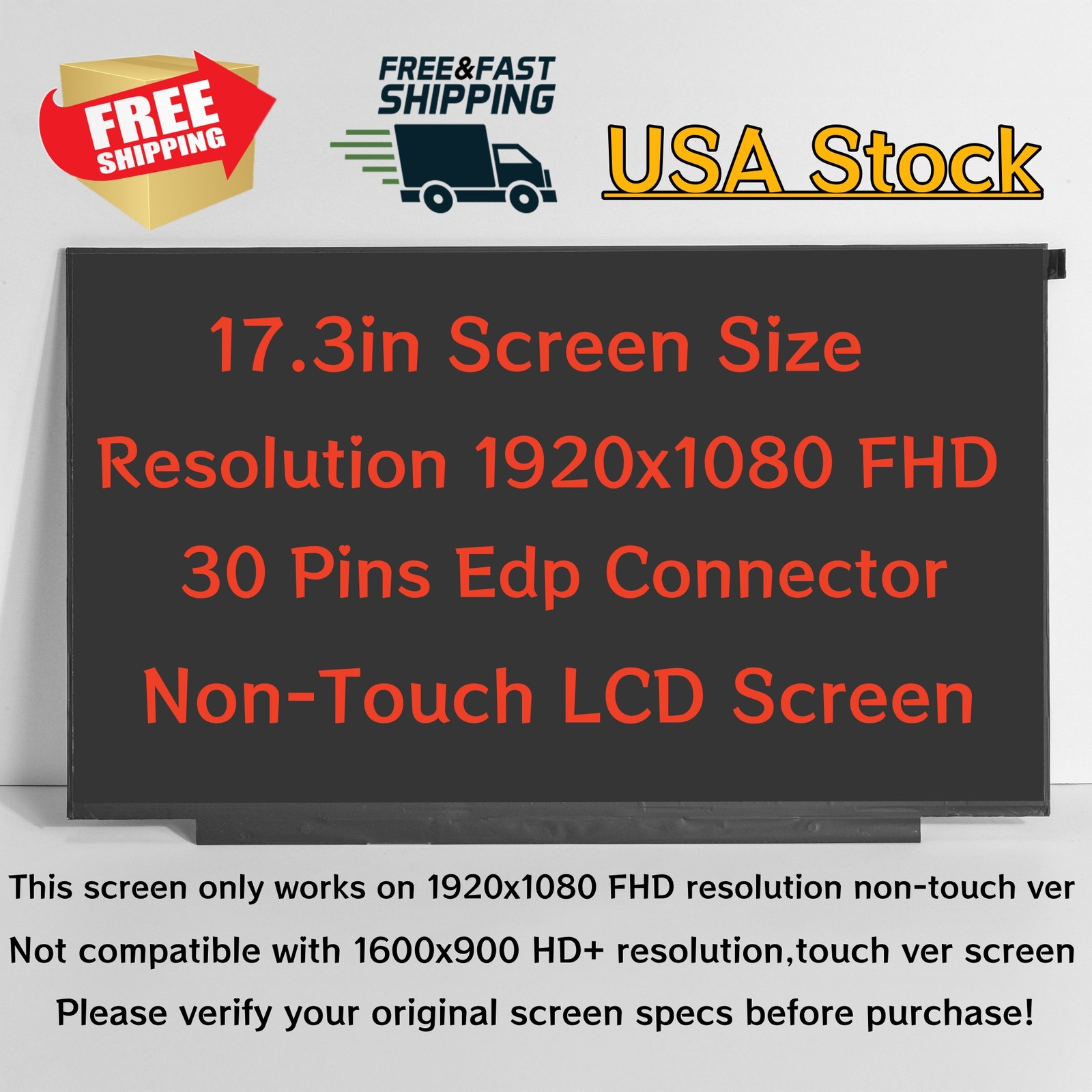 For HP Envy 17M-CG0013DX 9XM78UA LCD LED Screen FHD 1920×1080 Display 17.3in New