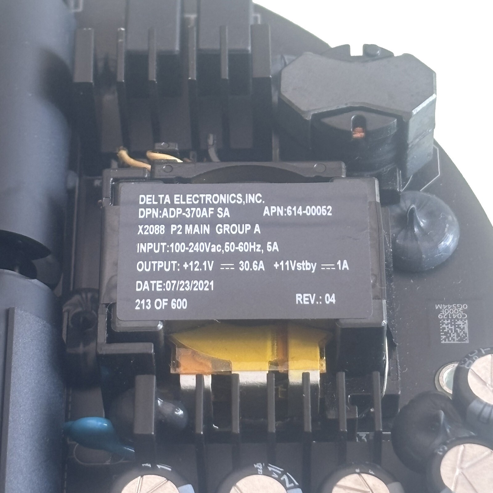 A2165 Power Supply Board ADP-370AF SA For Mac Studio M1 A2615 EMC 3988 A2901