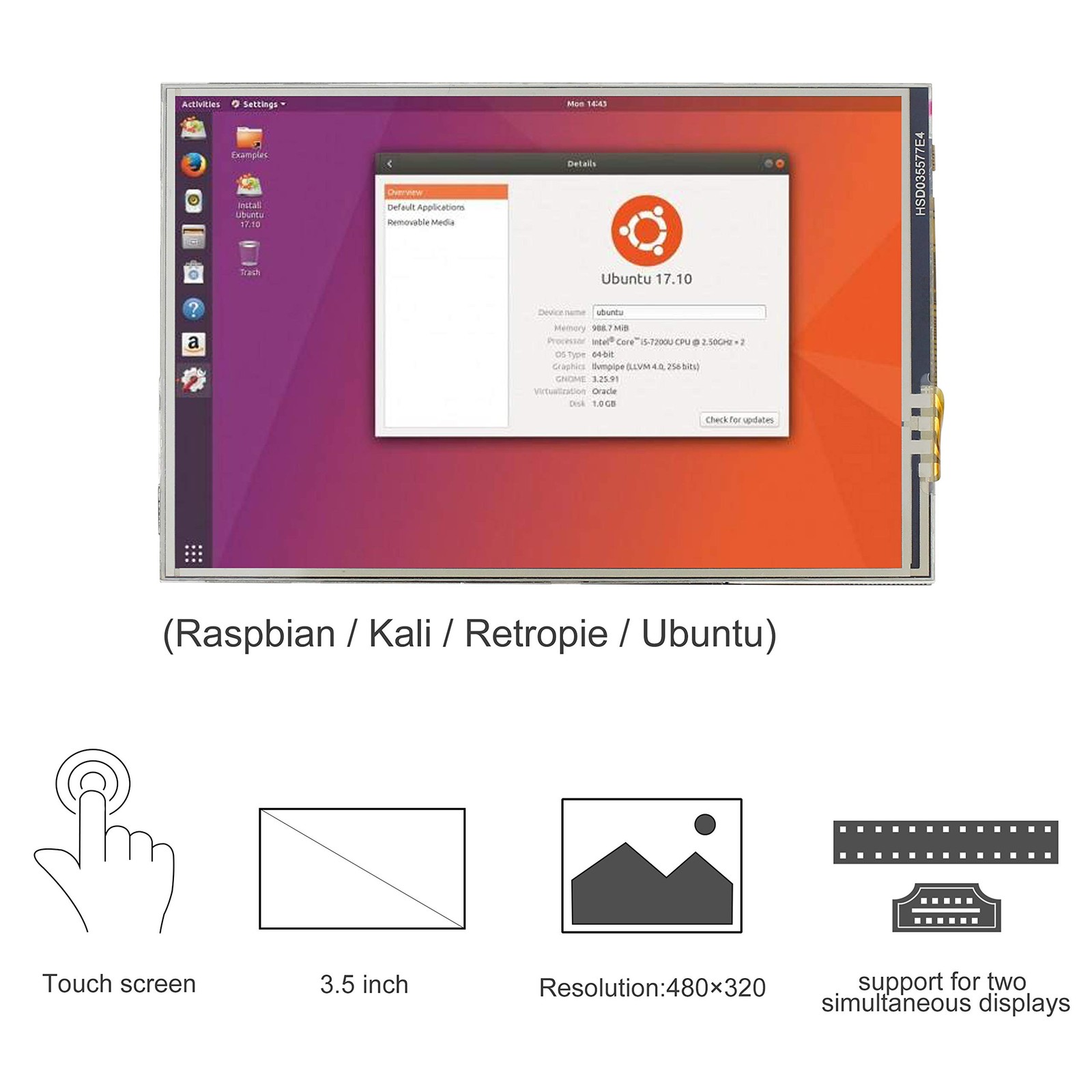 “3.5 Inch Touch Screen for Raspberry Pi 3 B+ | TFT LCD Monitor Display”