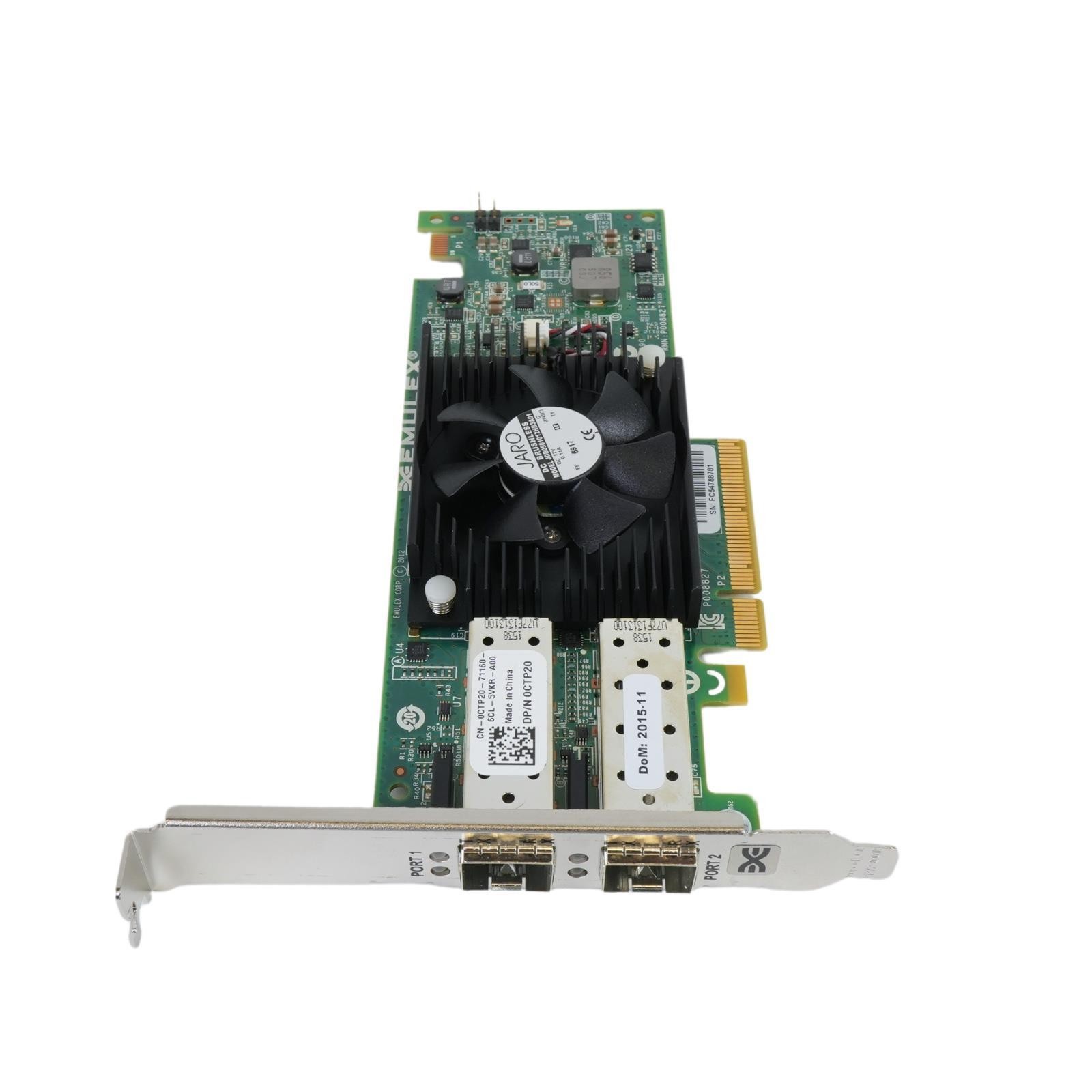 Lot 10x Dell CTP20 Emulex OneConnect OCe14102-U1-D 2P 10GbE SFP+ PCIe 3.0 x8 CNA