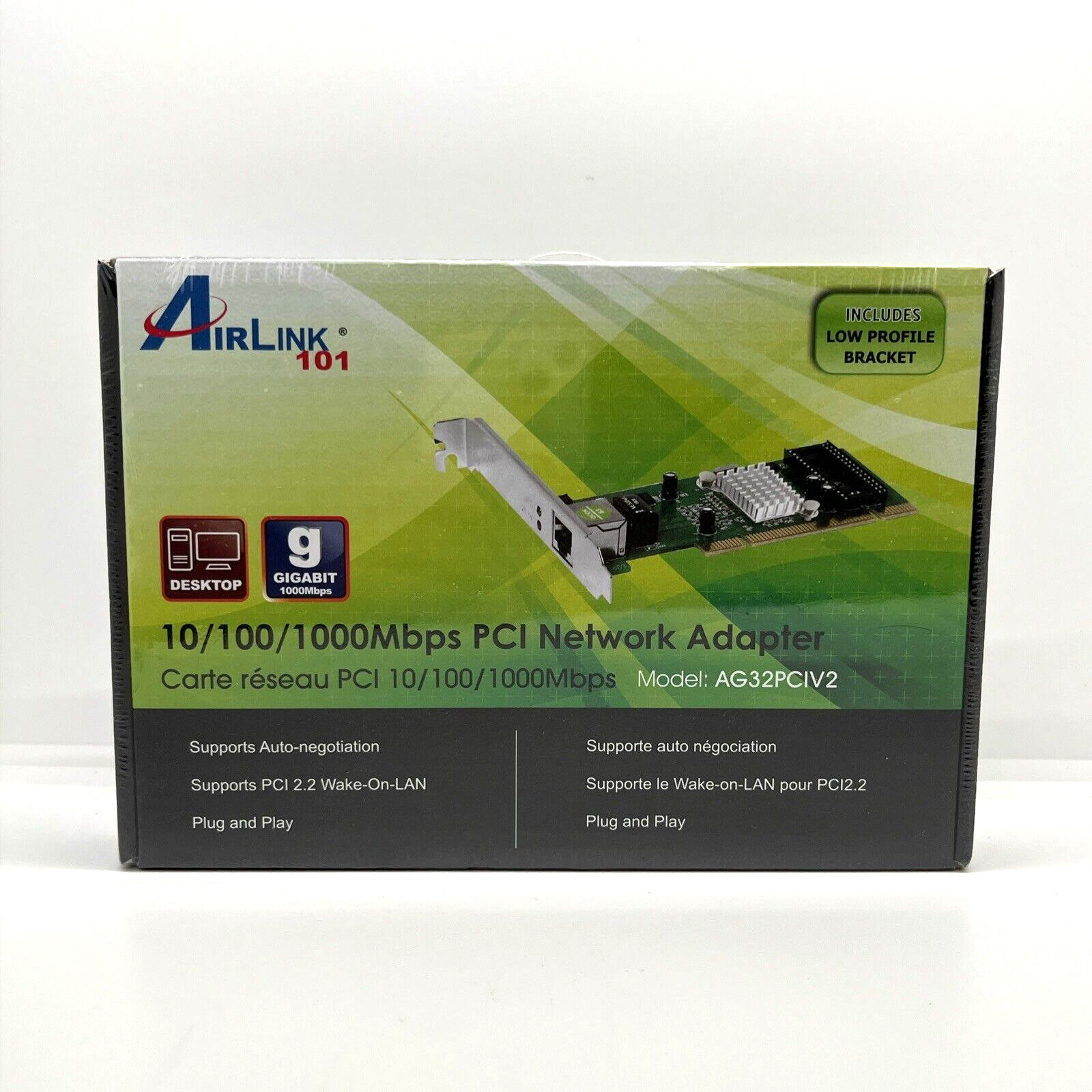 🔌 Airlink101 AG32PCI-V2 Gigabit PCI Network Adapter | 10/100/1000 Mbps | New