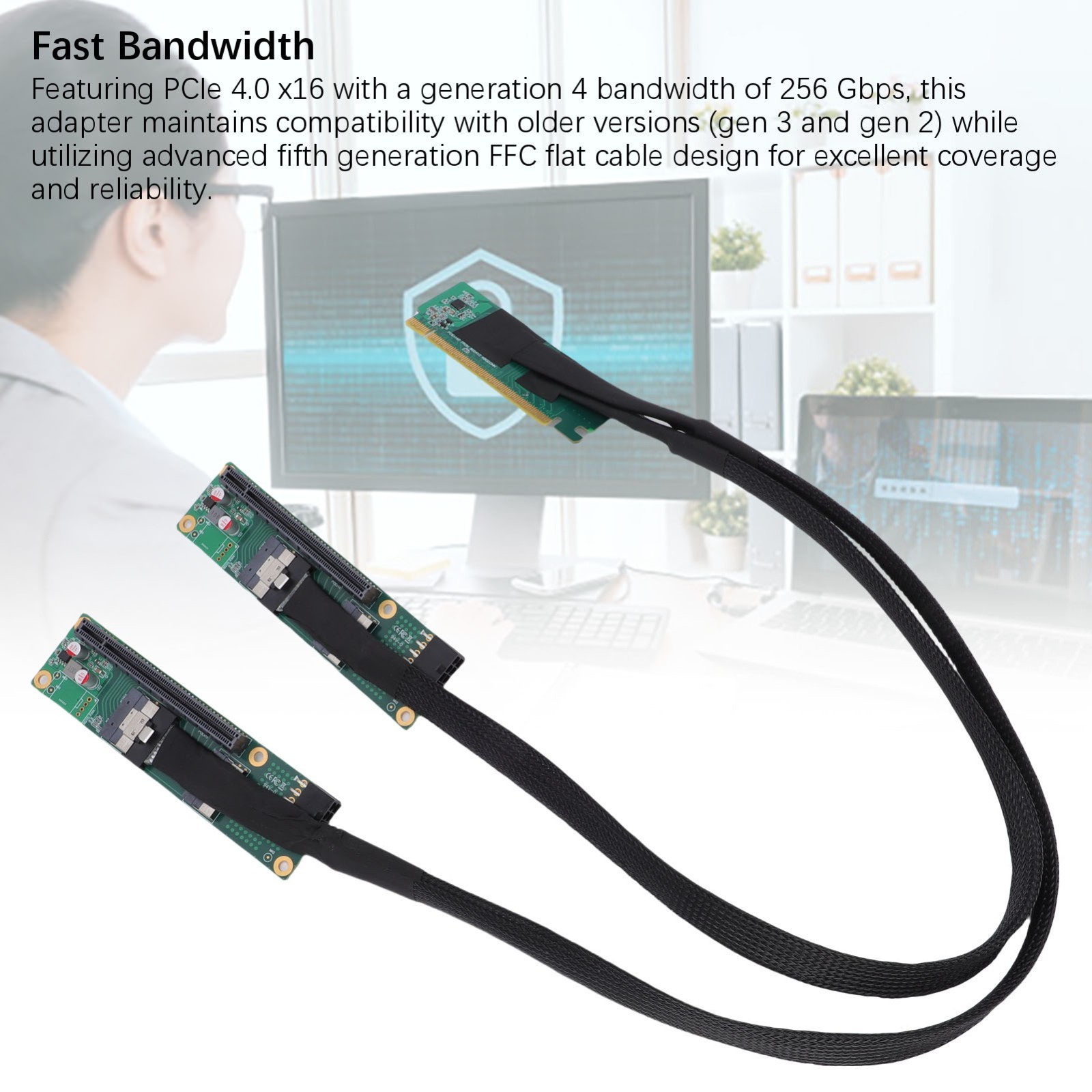 PCIe 4.0 X16 to SFF-8654 X2 Adapter Cable High Performance PCIe 4.0 to SFF-8654
