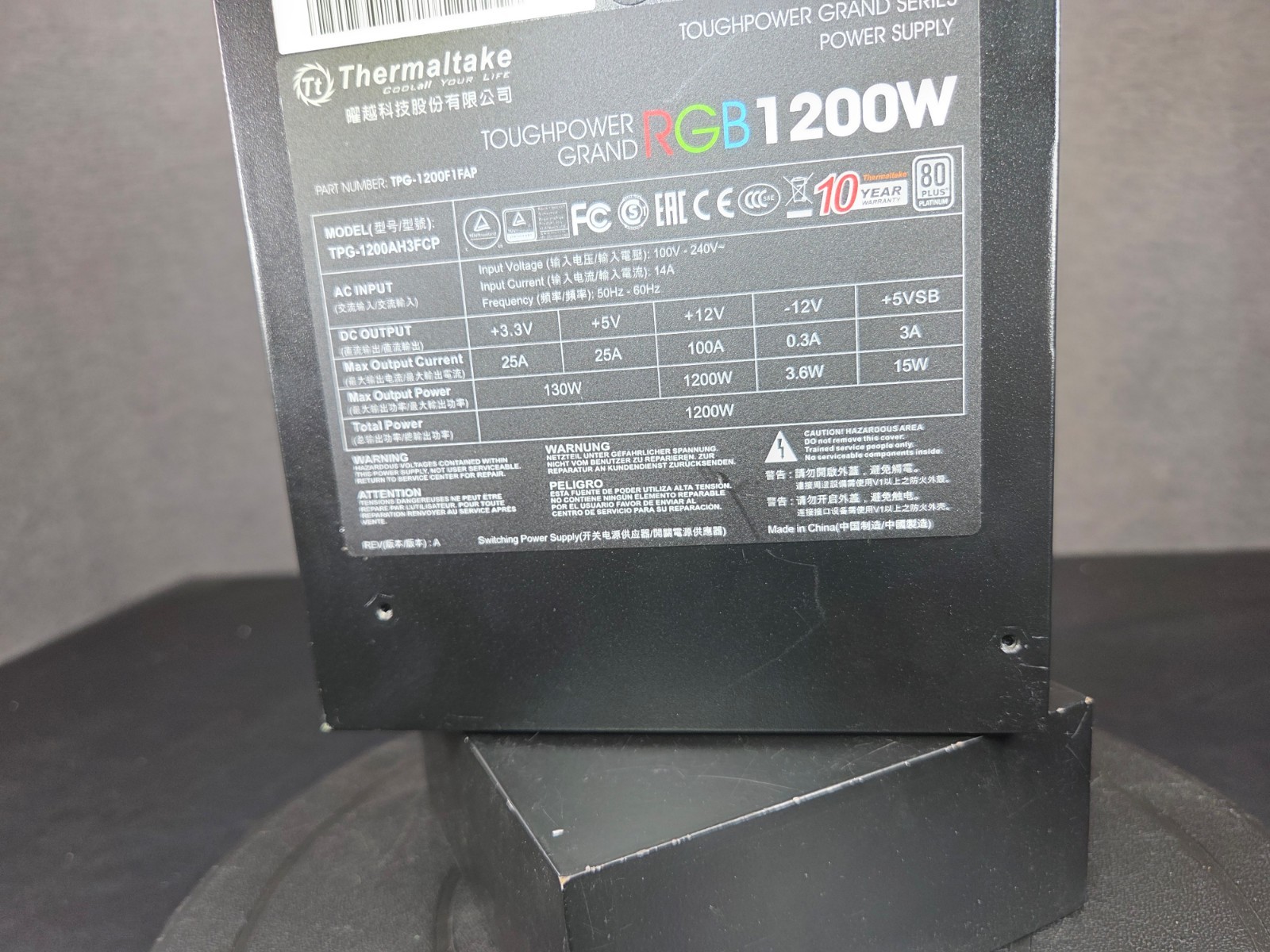Thermaltake ToughPower Grand RGB1200W PS-TPG-1200F1FAPU-1 Power Supply FAST SHIP