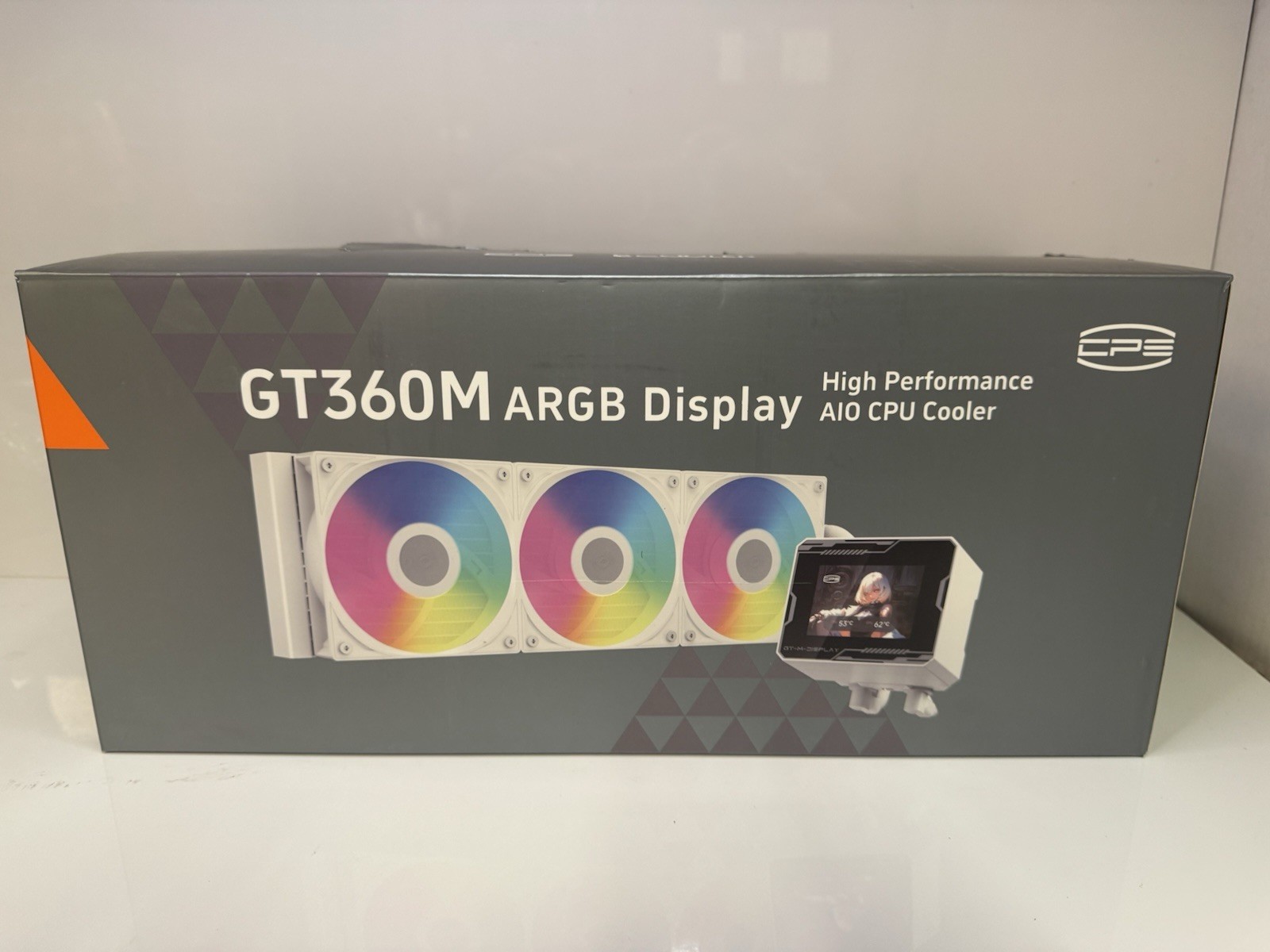 CPS PCCOOLER GT360M 360mm ARGB AIO CPU Cooler w/ 2.8” IPS Display White