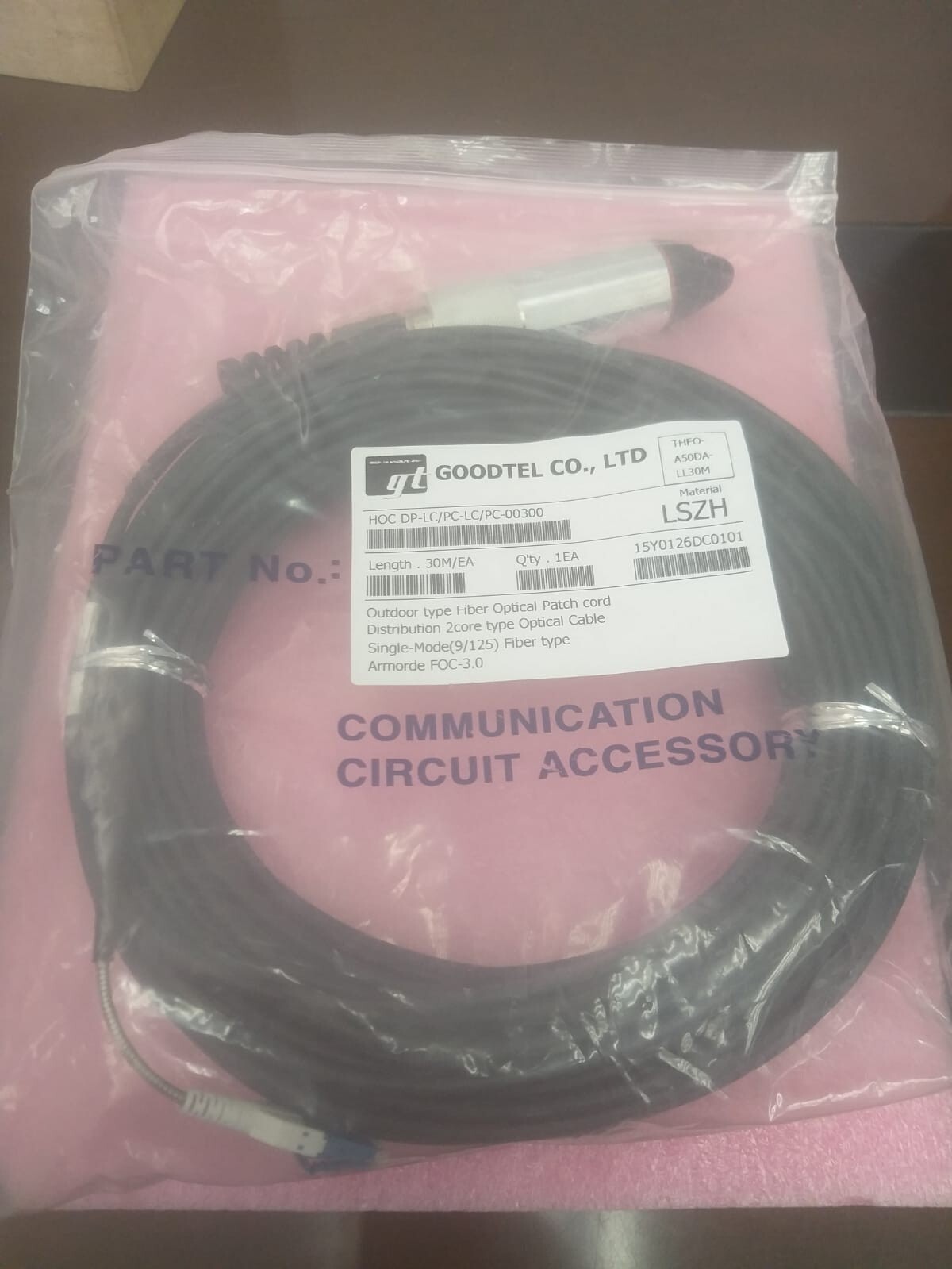 GoodTel HOC DP-LC/PC-LC/PC-00300 Outdoor Type Fiber Optical Patch cord cable