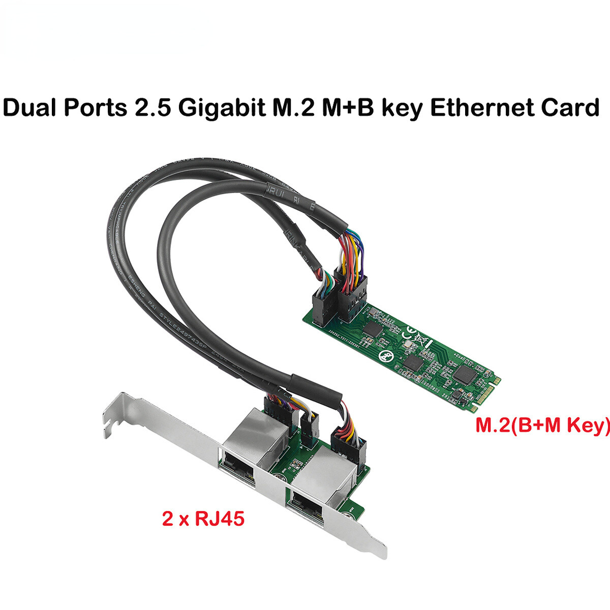 2.5G M.2 to RJ45 Ethernet Network Card M.2 B+M Key 2500 Mbps RTL8125B Chipset