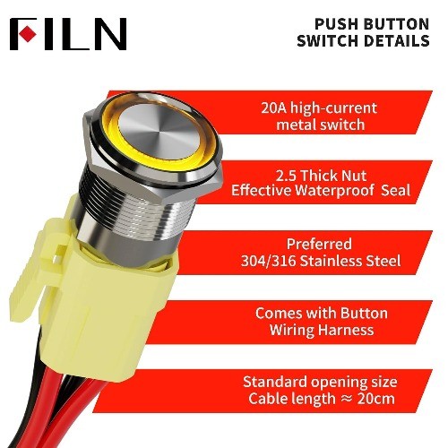 20 Amp 22 mm 7/8 2 Piece Latching High Current Pushbutton Switch Color: Green