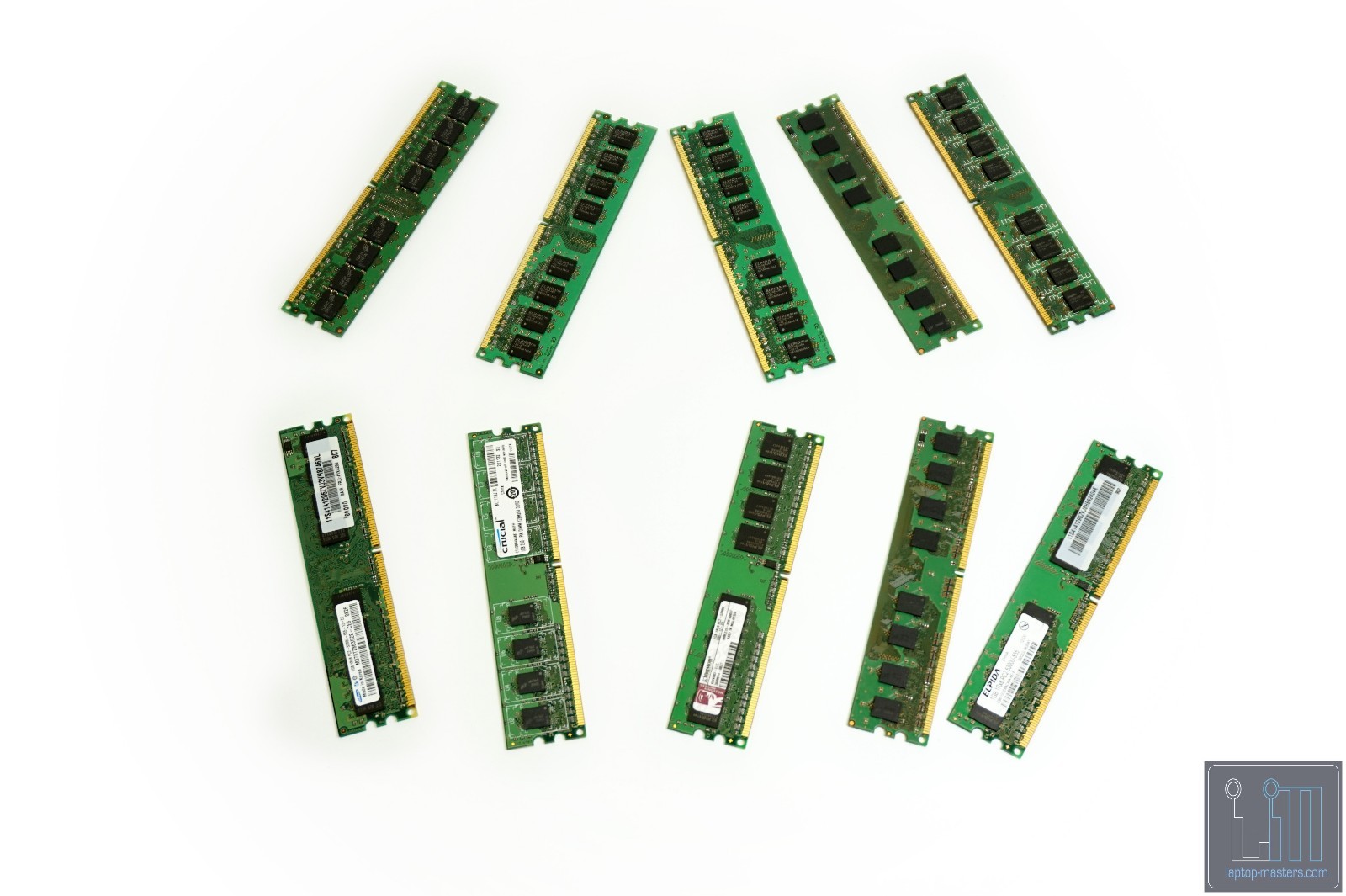 *LOT OF 10* 1GB DDR-2 Mixed Speed RAM Memory