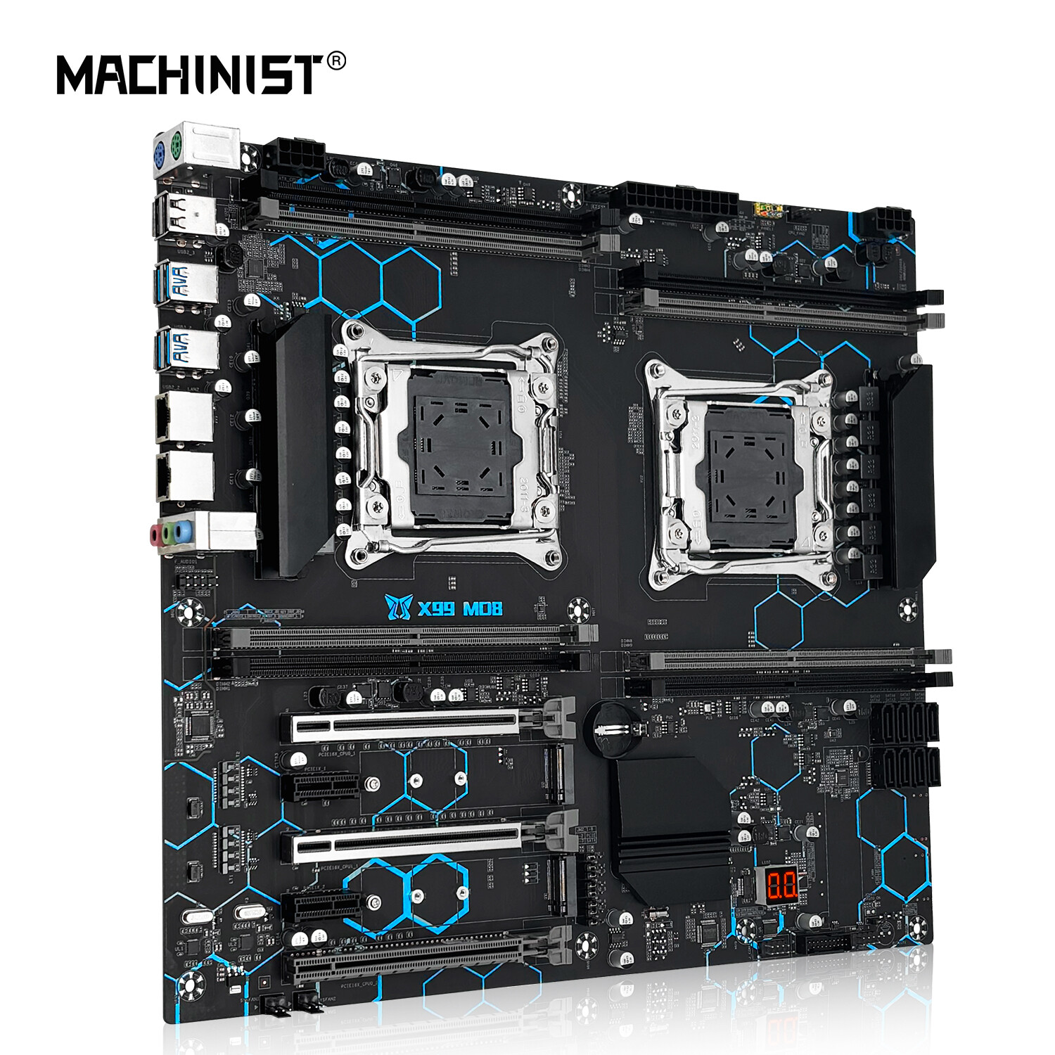 MACHINIST X99 Dual CPU Motherboard LGA 2011-3 DDR4 NVME M.2 8 RAM for Xeon V3 V4