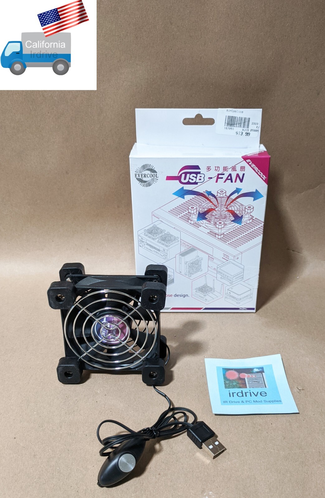 Evercool 80mm USB Powered 2-Speed 5V Wireless Router, NUC, & AMP Cooling Fan