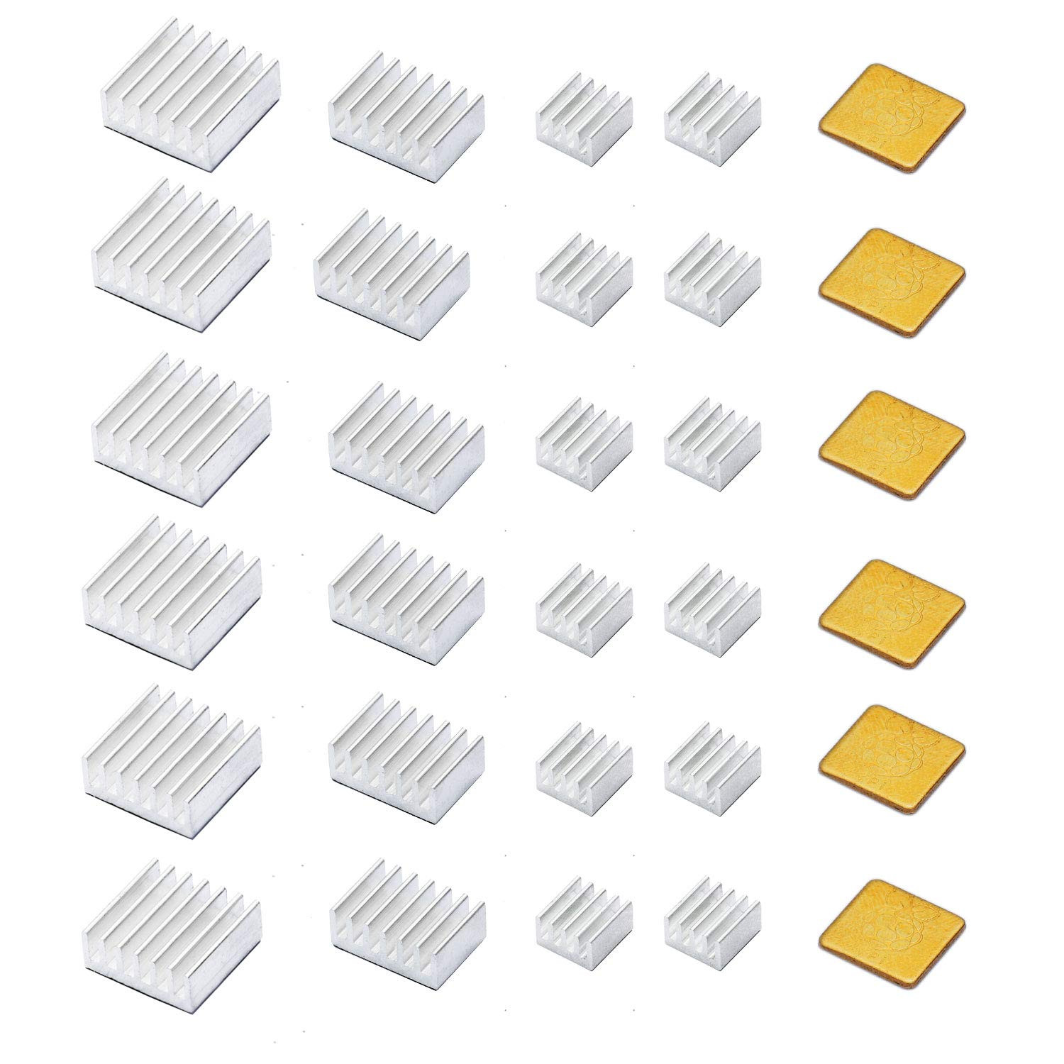 30PCS Raspberry Pi Heatsink Kit Aluminum Copper Cooler w/ Thermal Tape B 2 3 4 5