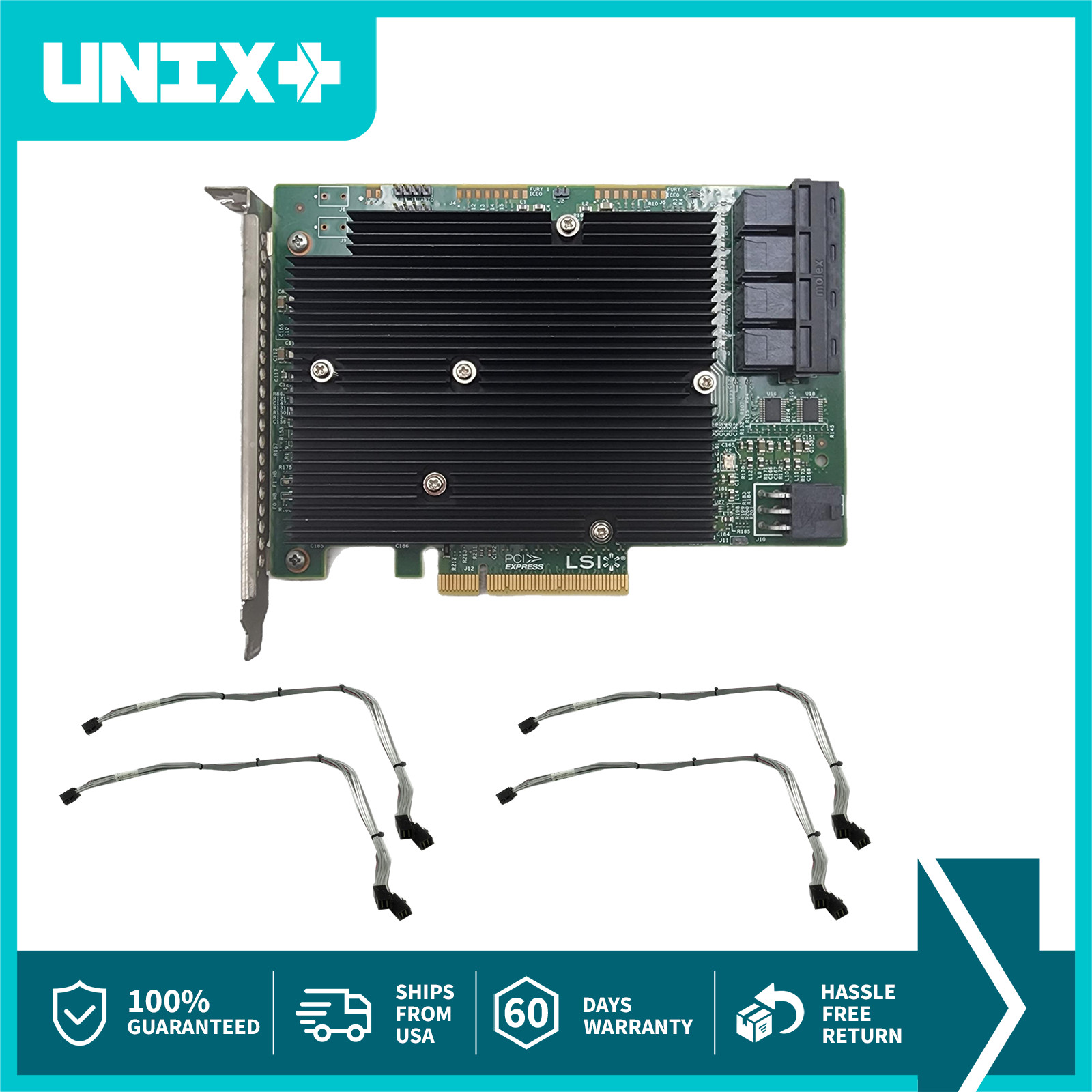 LSI 9300-16i 16 Port 12 Gbps SAS 3 ZFS IT-Mode HBA TrueNAS UnRAID 4x SAS3 – SAS3