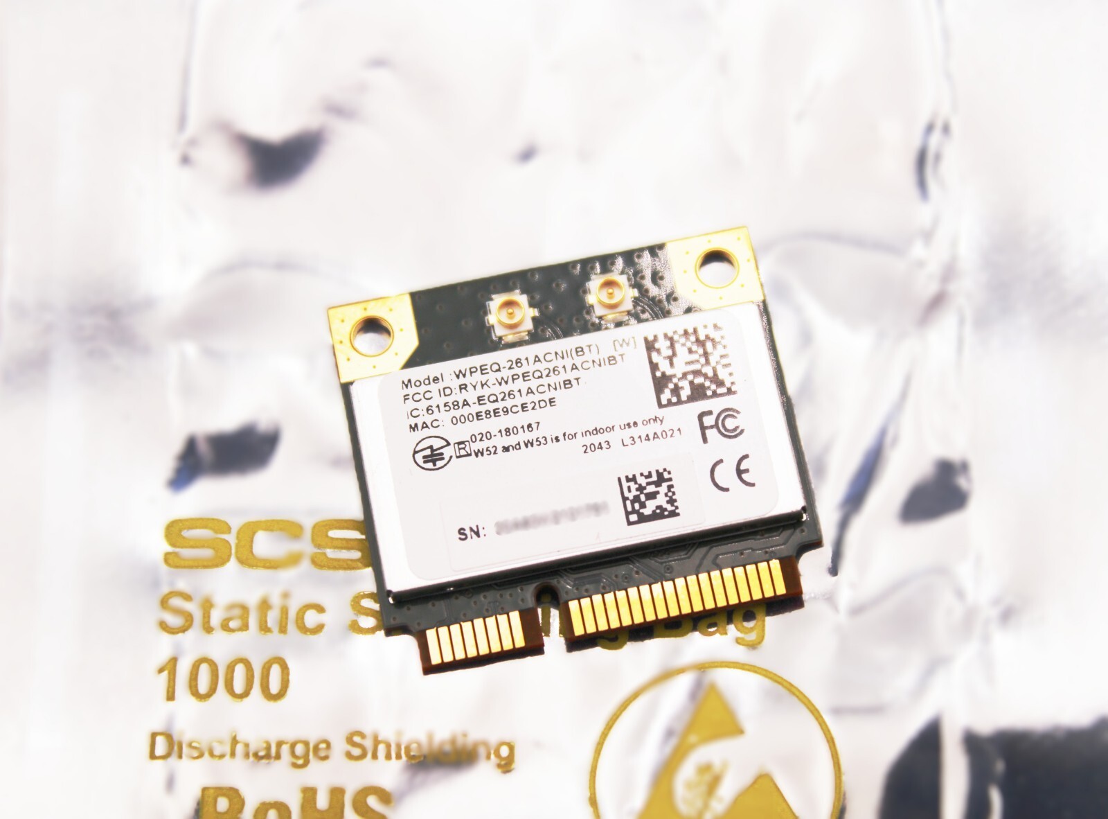WPEQ-261ACNI(BT) 802.11ac/a/b/g/n Wi-Fi Combo Half Mini PCIe Module (WiFi 5)