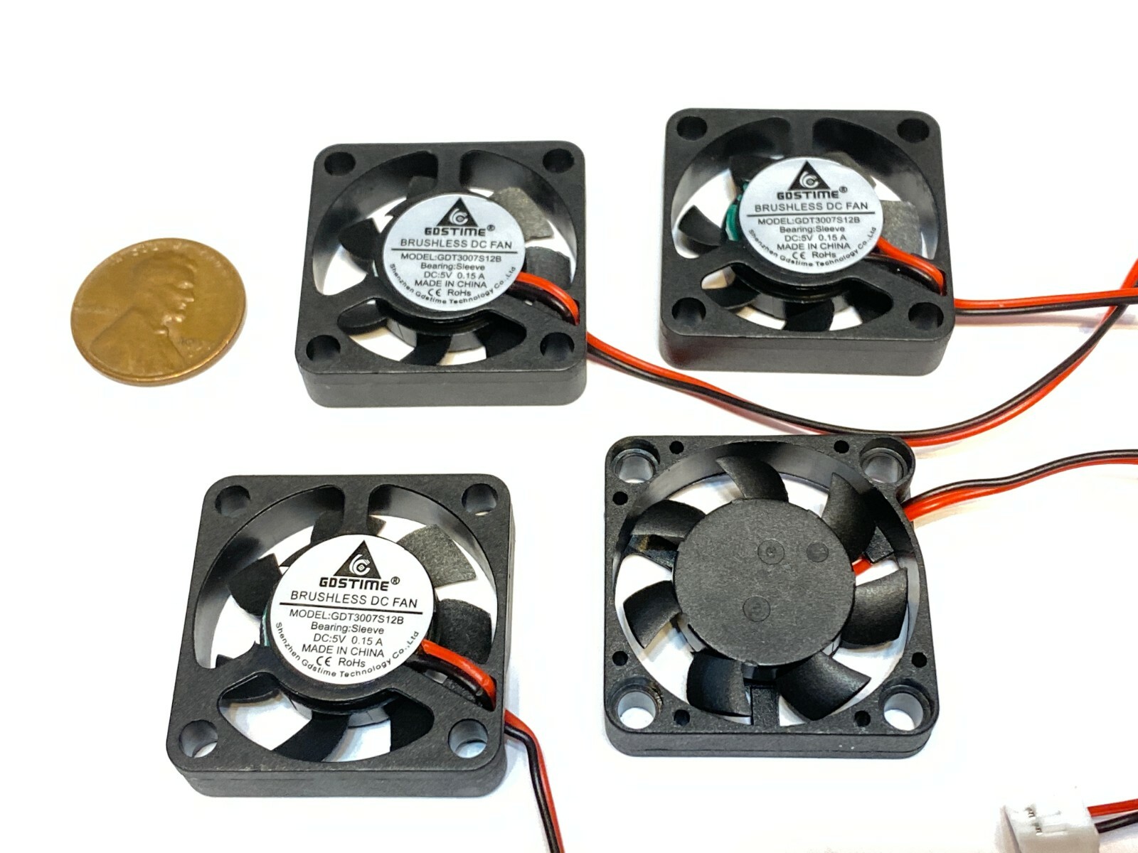 4 Pieces Gdstime 3007 2Pin DC 5V 30x30x7mm 30mm 3CM Small Brushless mini c43