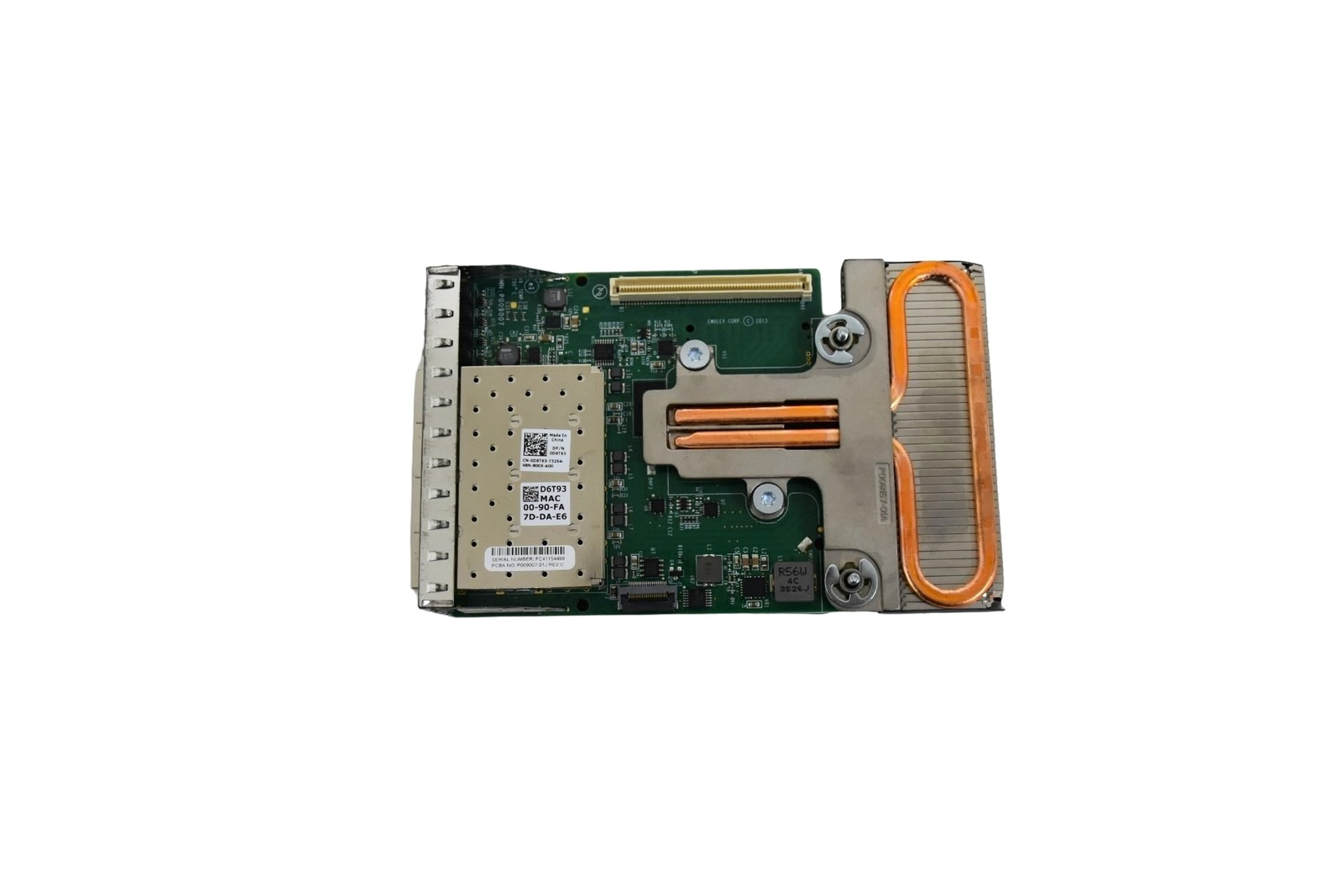 New Dell Emulex OneConnect Quad-Port 10Gbps SFP RNDC Network Daughter Card D6T93