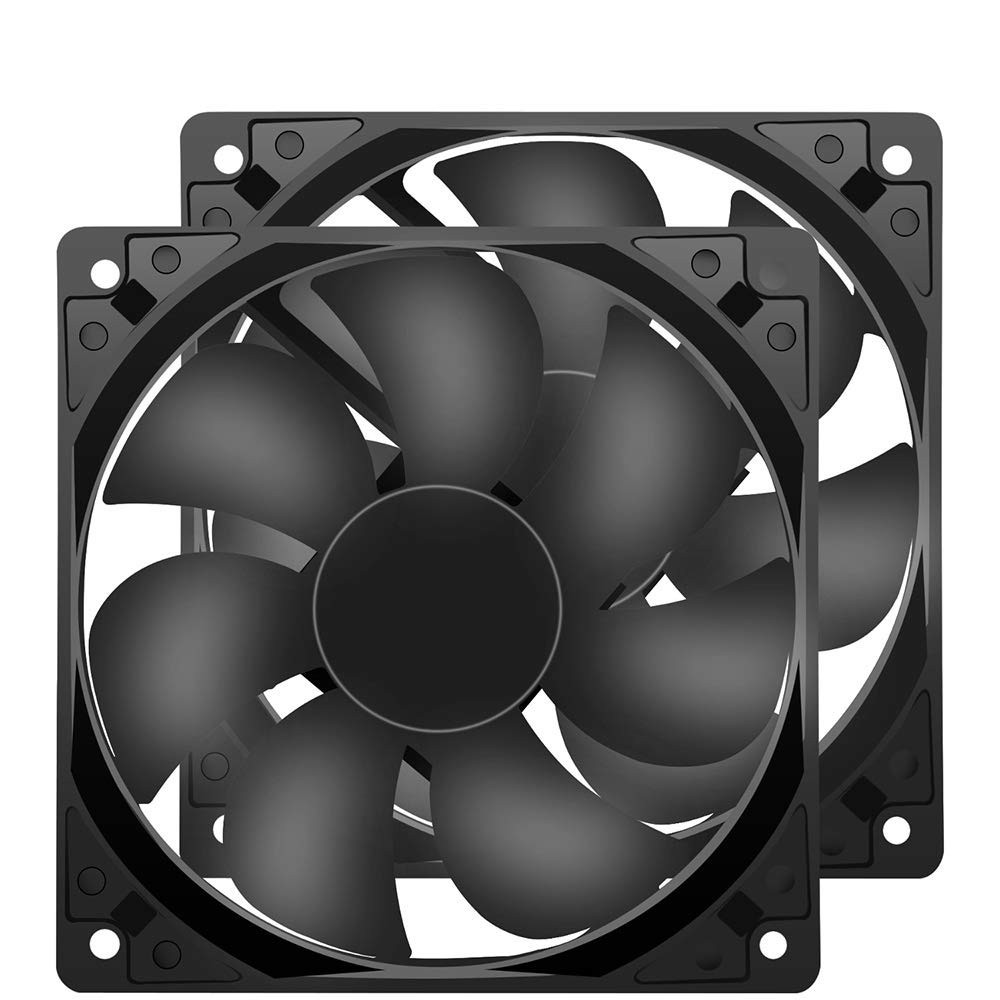 12V DC Fan Strong Quiet 120x120x25mm 12cm Small Cooling Fan 2Pin 2Wire 1600RP…