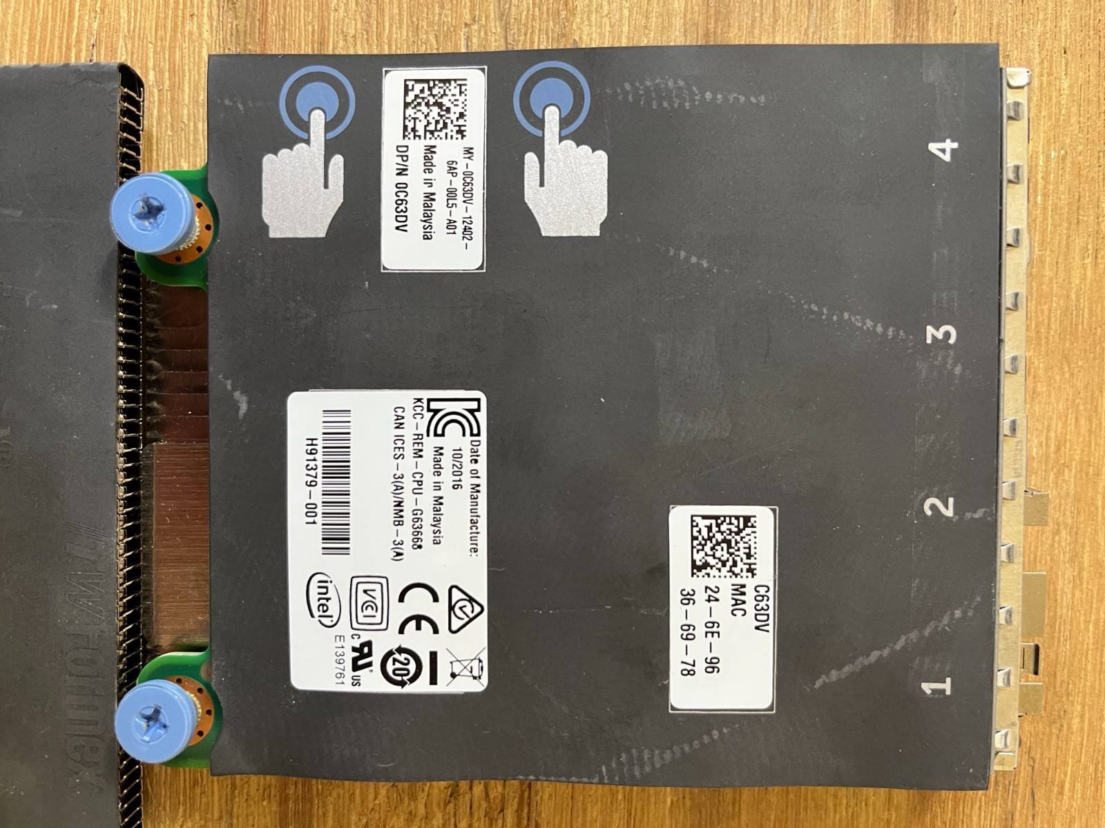 Dell Intel X520 Dual 10Gb SFP & I350 Dual 1Gb RJ45 rNDC (C63DV)