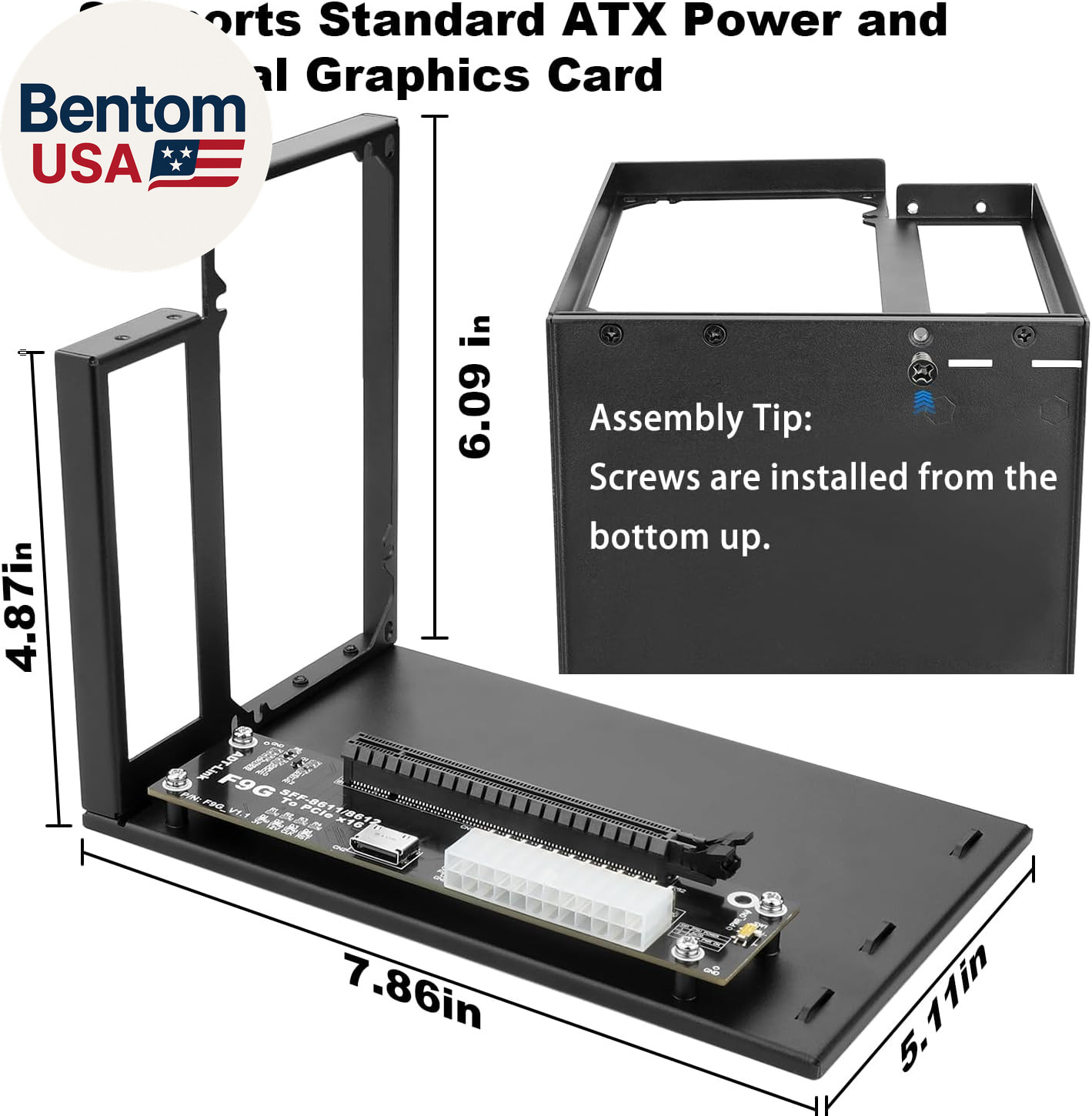 Pcie 4.0 X4 64Gbps Compatible Egpu DOCK, with Oculink SFF-8612 8311 to Pcie X16