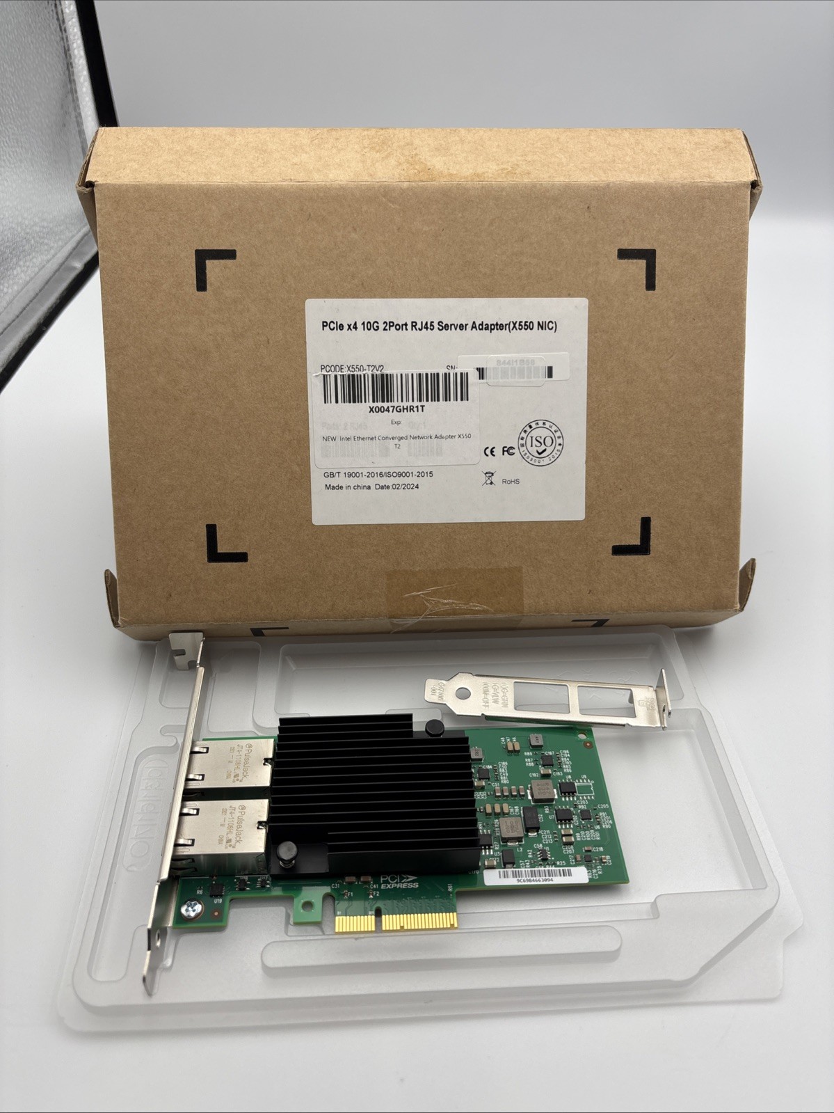 X550-T2V2 Intel 10Gb Ethernet Converged PCIe Network Adapter X550 New Open Box