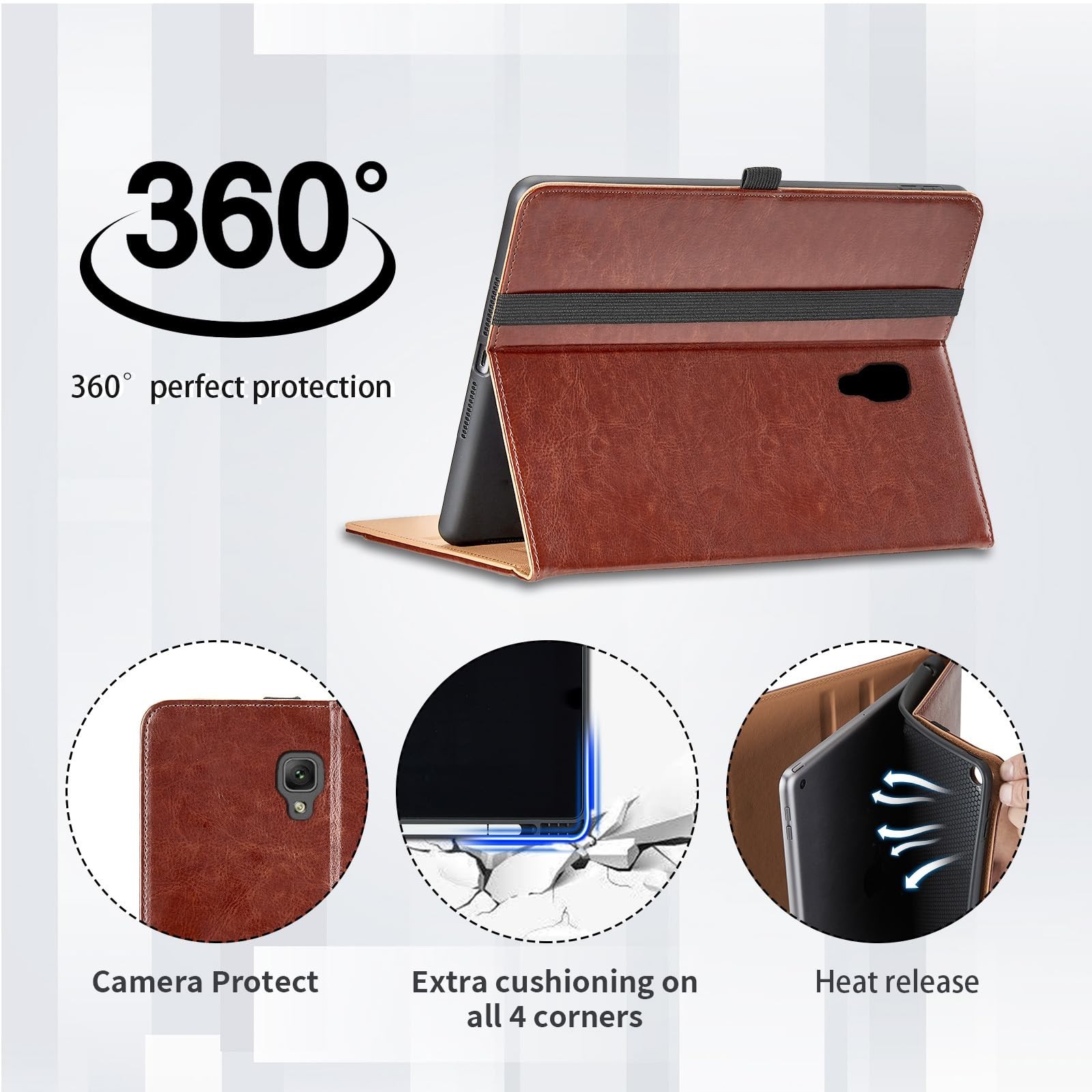 Case for Samsung Galaxy Tab A 10.5 2018 SM-T590/T595/T597, PU Leather Folio S…