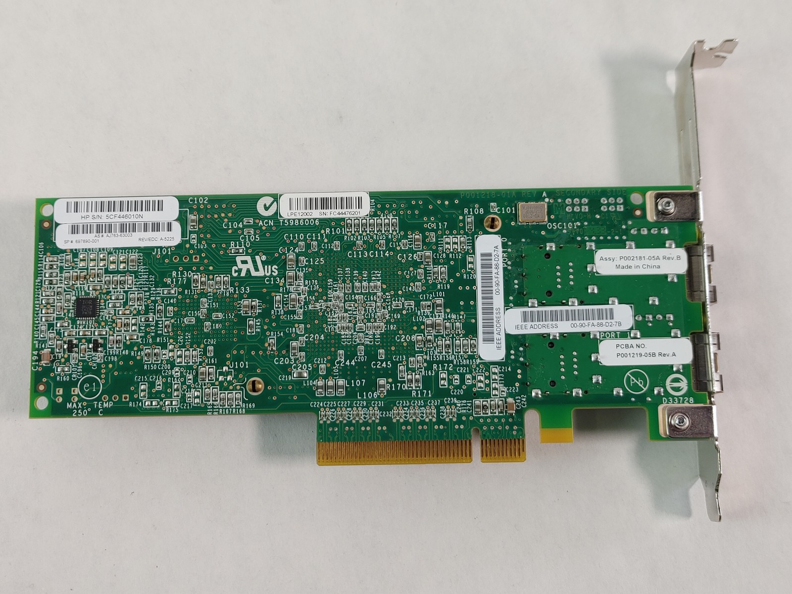 HP Storageworks 82E PCI Express x8 Fibre Host Bus Adapter 697890-001