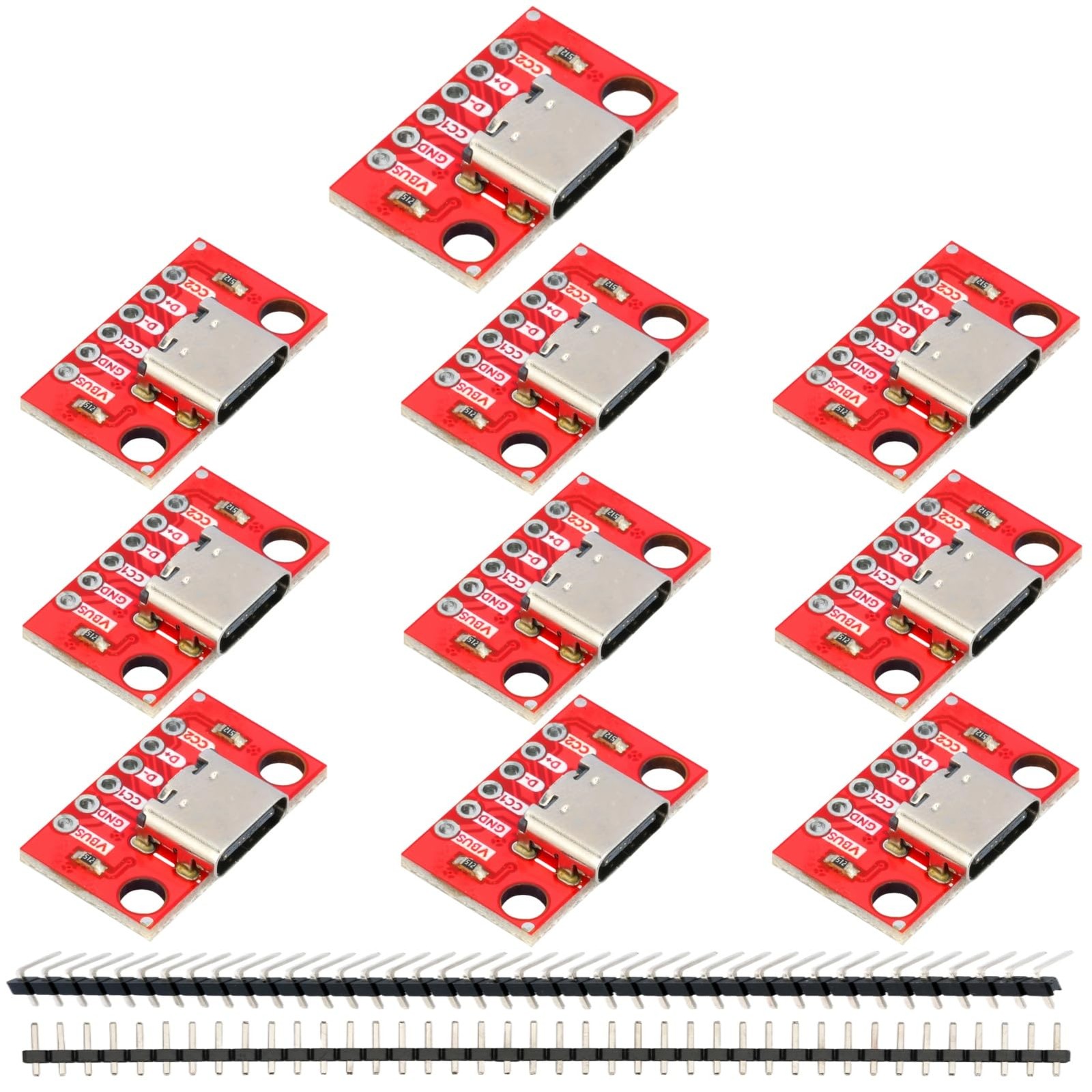 10Pcs USB Type C Breakout Board Serial Basic Female Connector Type PCB Conver…