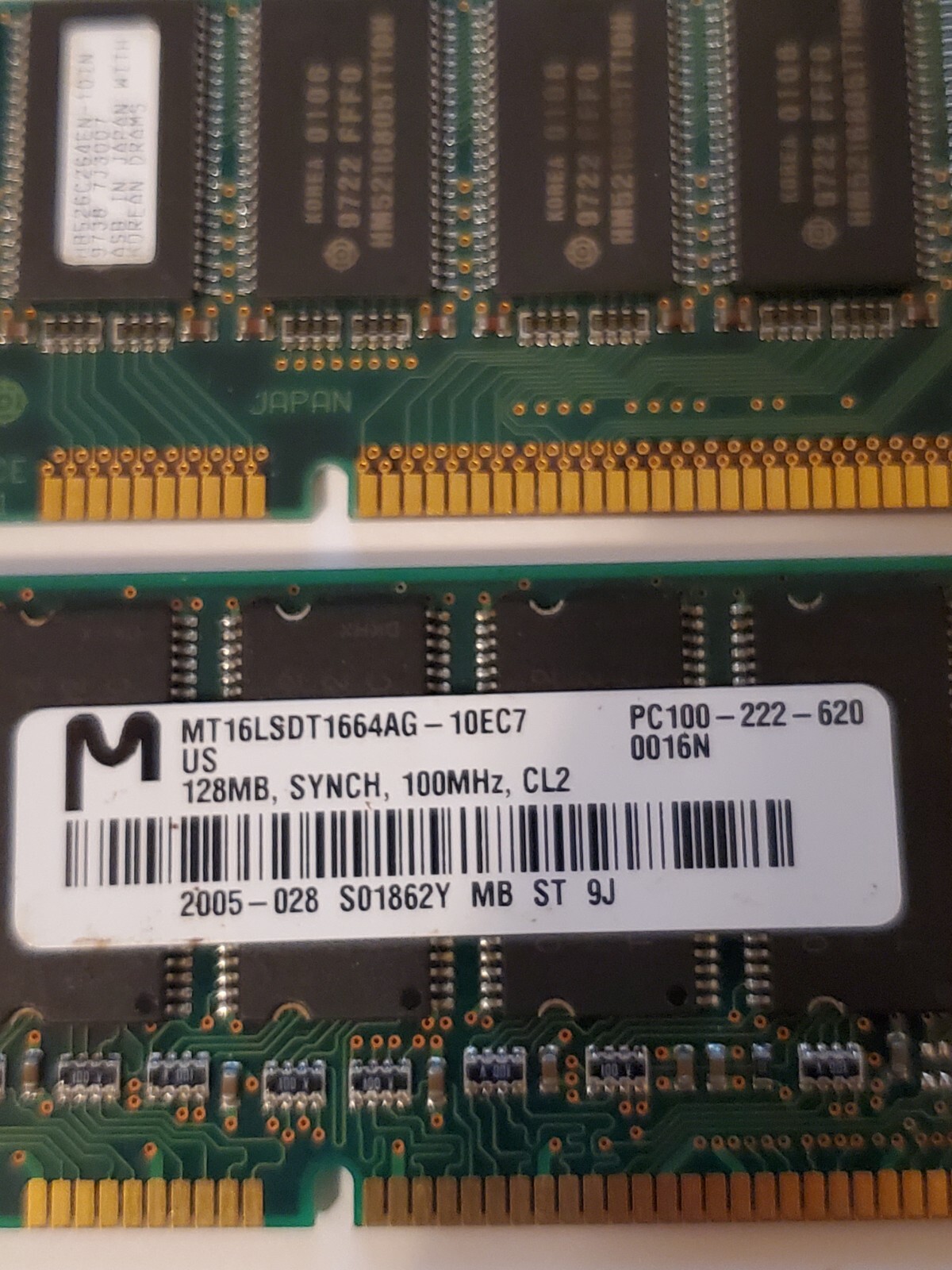 3 Ram Chips Pc100 Unknown Brand
