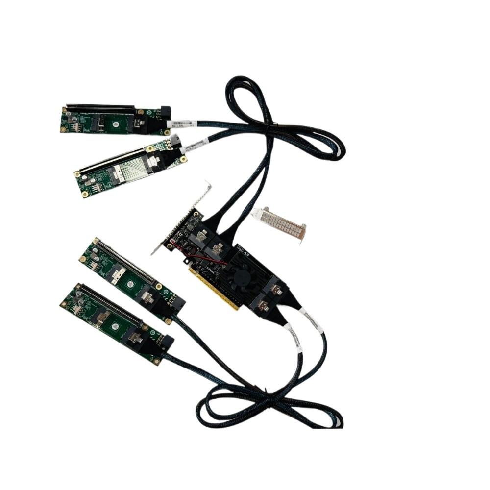 PLX88048 PCIe 4.0 x16 4*SFF-8654 8I Expansion Card +4*Baseplate 4*Cable X8X8X8X8
