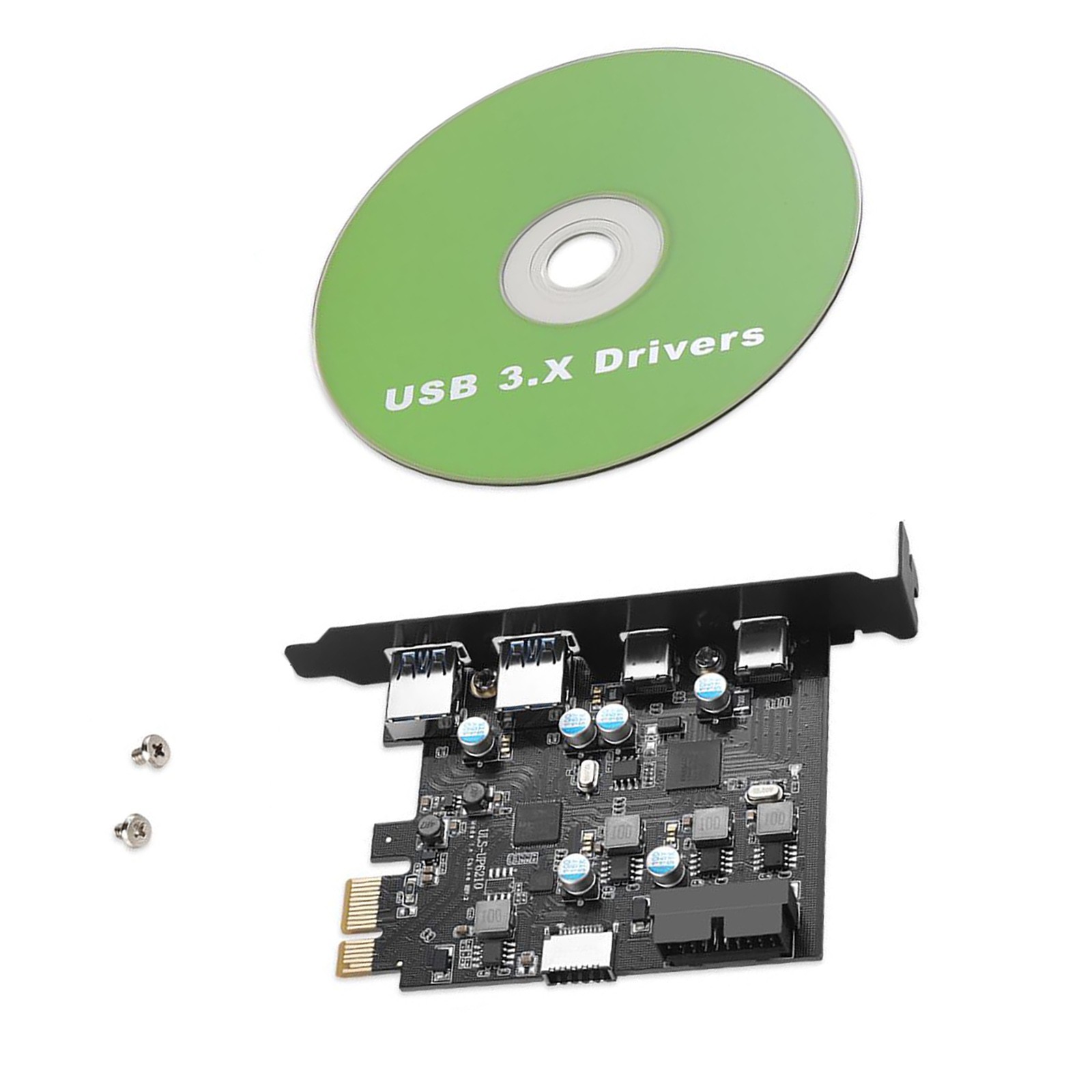 1PC 4-Port USB-C/A Expansion Card PCIe X1/X4/X8/X16 5Gbps Transfer Plug-N-Play