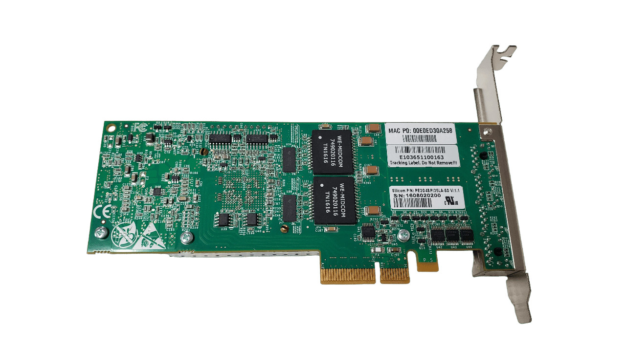 Silicom PE2G4BPI35LA-SD Quad Port PCI-E Copper Ethernet Bypass Card Full Height