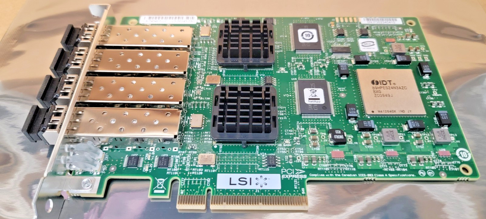 NEW LSI Logic LSI7404EP-LC Quad-Channel Host Bus Adapter W/ 4GB/s SFPs