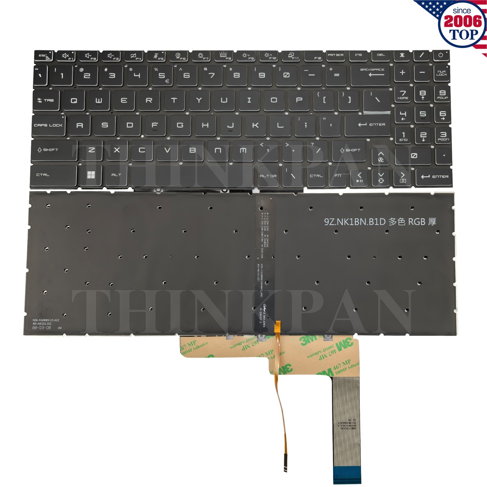 New US RGB Backlit Keyboard for MSI Pulse GL66 11UCK 12UCK 12UDK / GL76 11UCK