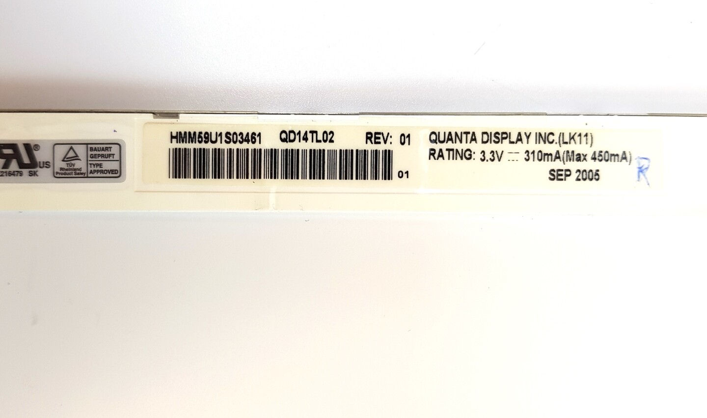 Quanta 14.1″ 30pin 1280×800 WXGA Laptop Glossy LCD Screen QD14TL02 Rev.01