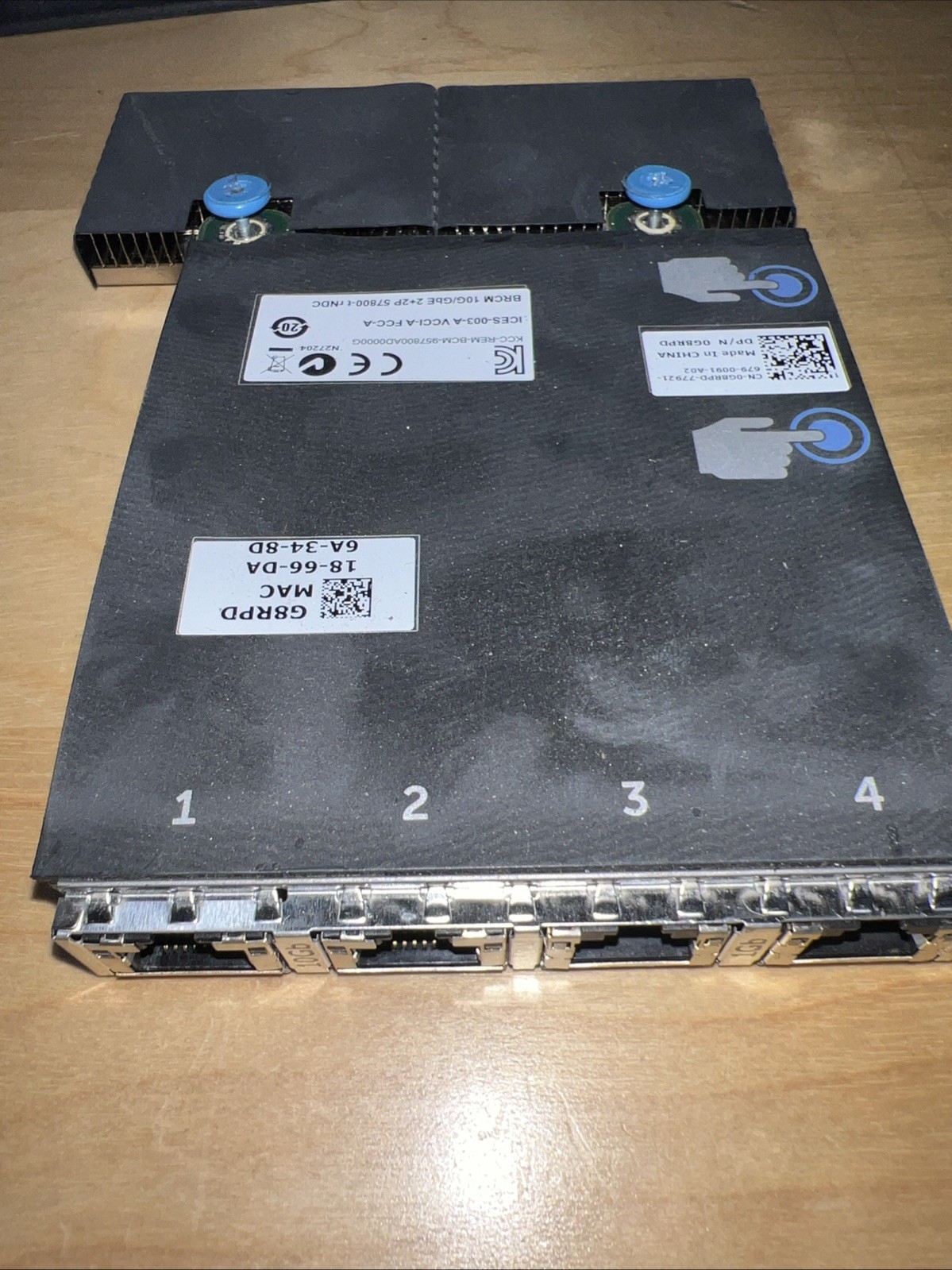 Dell G8RPD Broadcom 57800-T 2x 10GBASE-T 2x GbE Network Daughter Card BCM57800-T