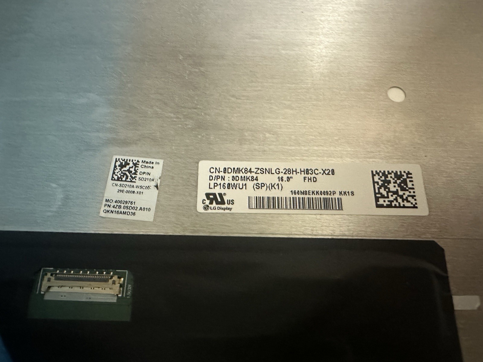 LG Display LP160WU1 (SP)(K1) LCD Panel 16.0″ FHD 1920×1080 16:9 Dell