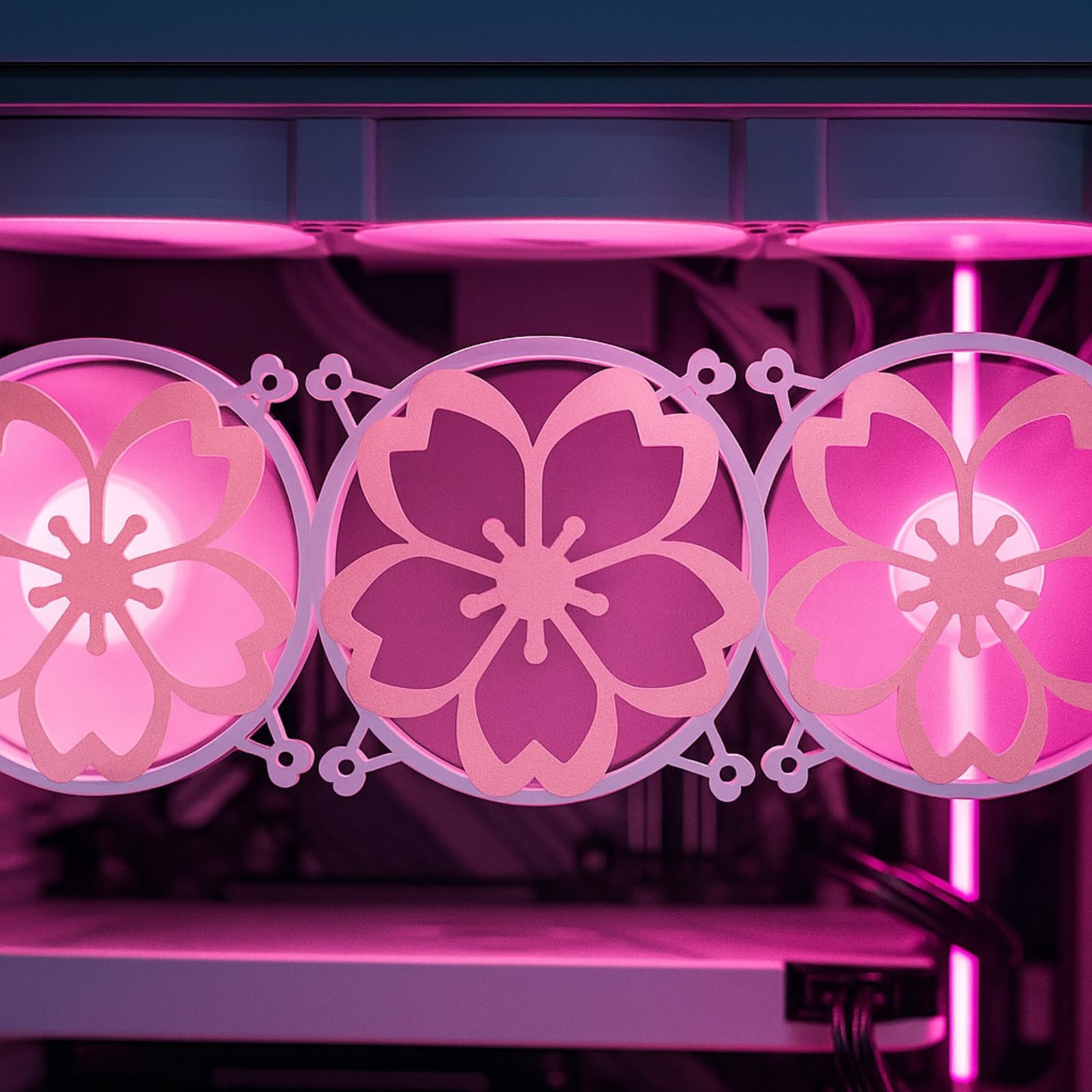 120mm Pink Sakura Fan Grill Metal Cover with Screws – Cute PC Decor for Gaming