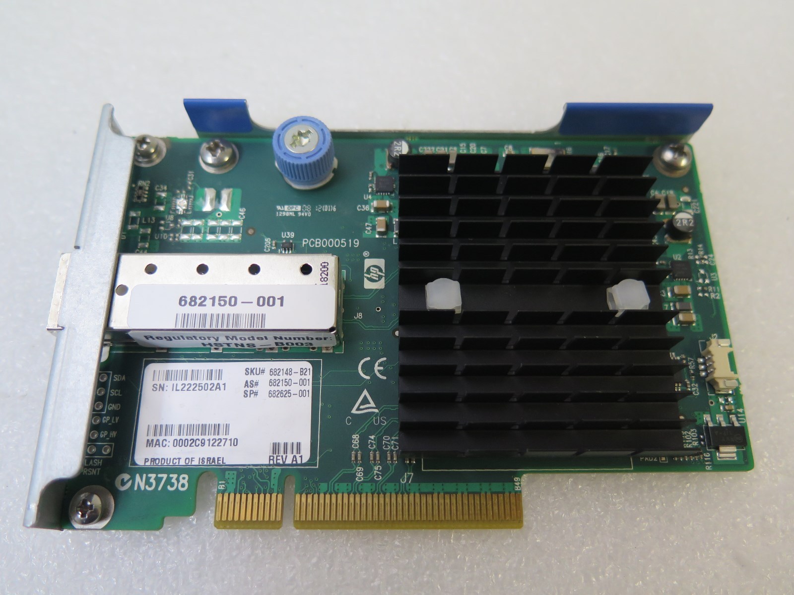 HP 682148-B21 682625-001 682150-001 10GBE ETHERNET 1 port SFP+ CX3 LOM G8 G9