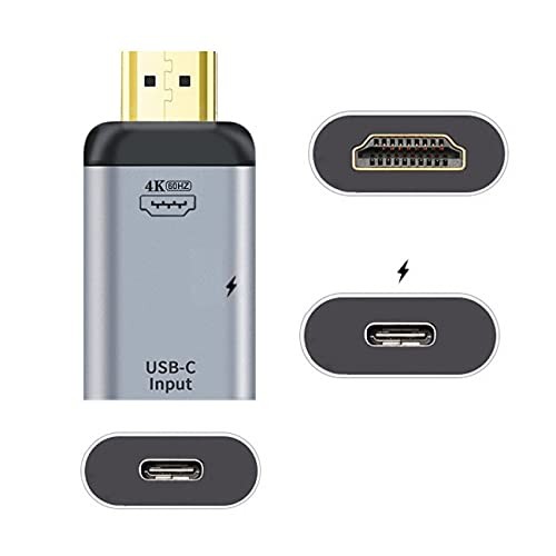 NFHK USB-C Type C Female Source to HDMI Sink HDTV & PD Power Adapter 4K DP