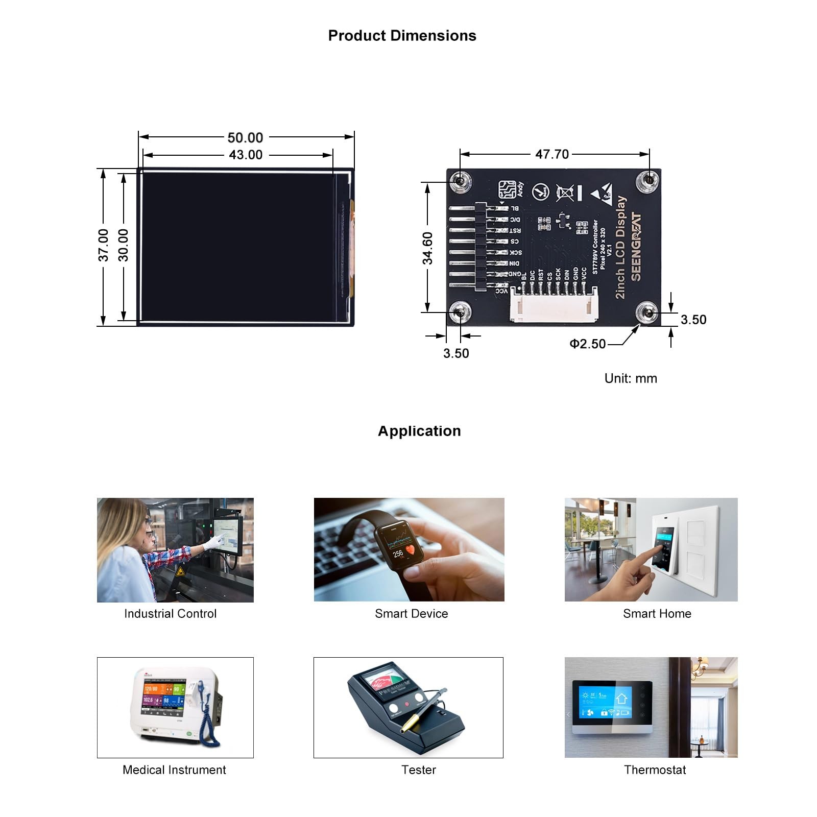 2 Inch IPS TFT LCD Display Module 320×240 Driver Board Raspberry Pi Arduino