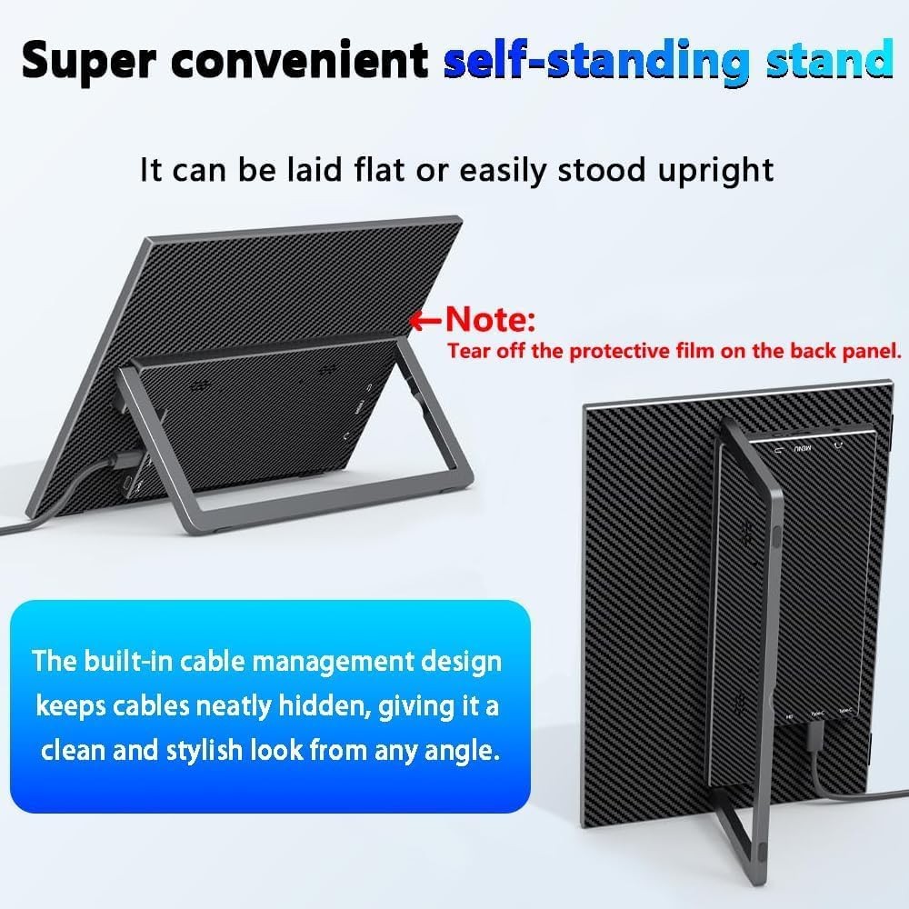 14″ Touchscreen Portable Monitor, 1920×1200 IPS, VESA, USB-C Second Screen