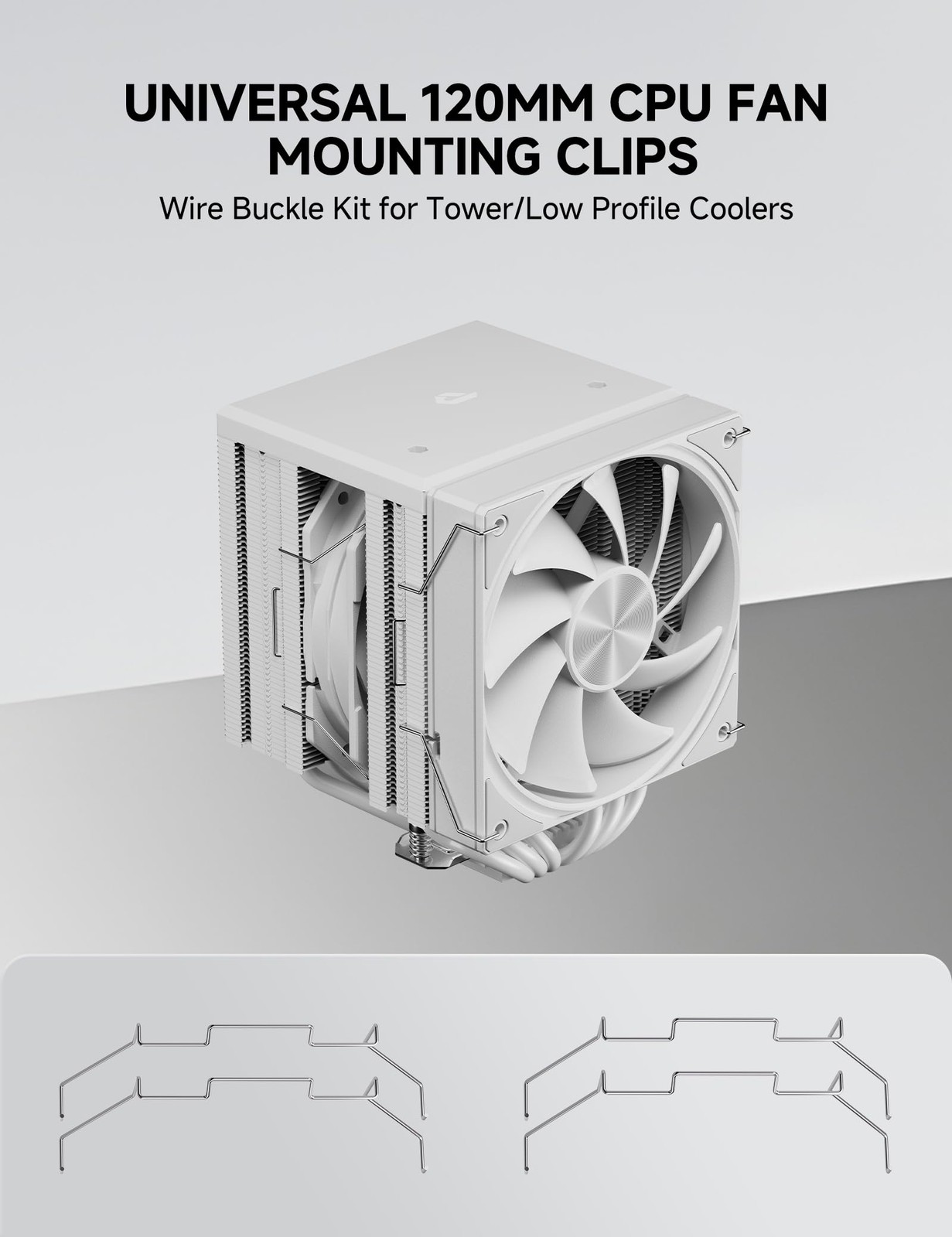 Universal 120mm CPU Fan Mounting Clips Kit – Stainless Steel Wire Silver