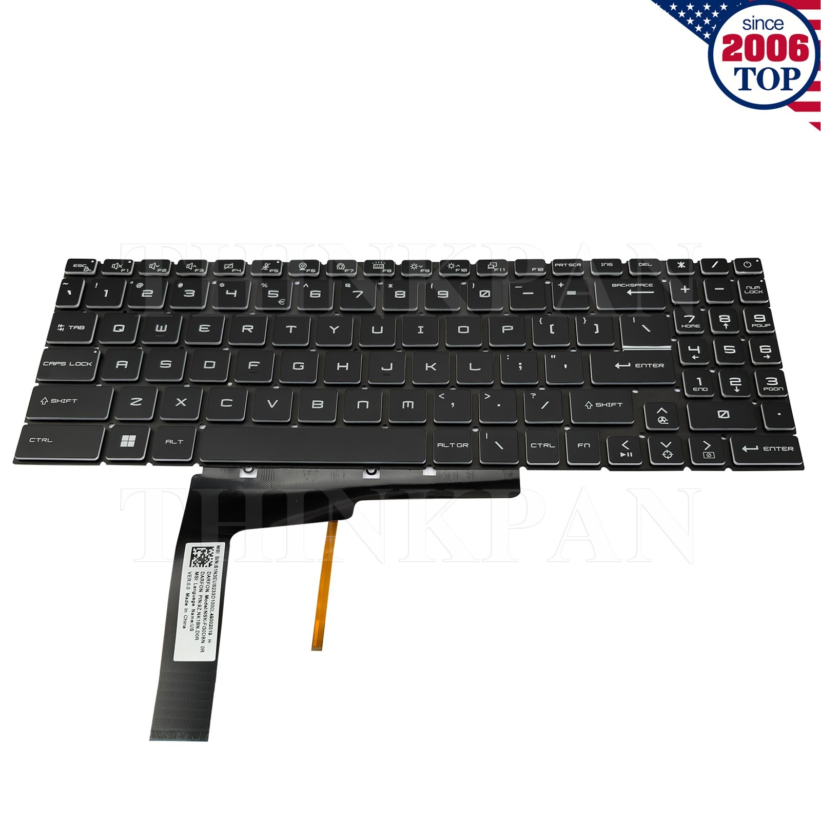New US RGB Backlit Keyboard for MSI Pulse GL66 11UCK 12UCK 12UDK / GL76 11UCK