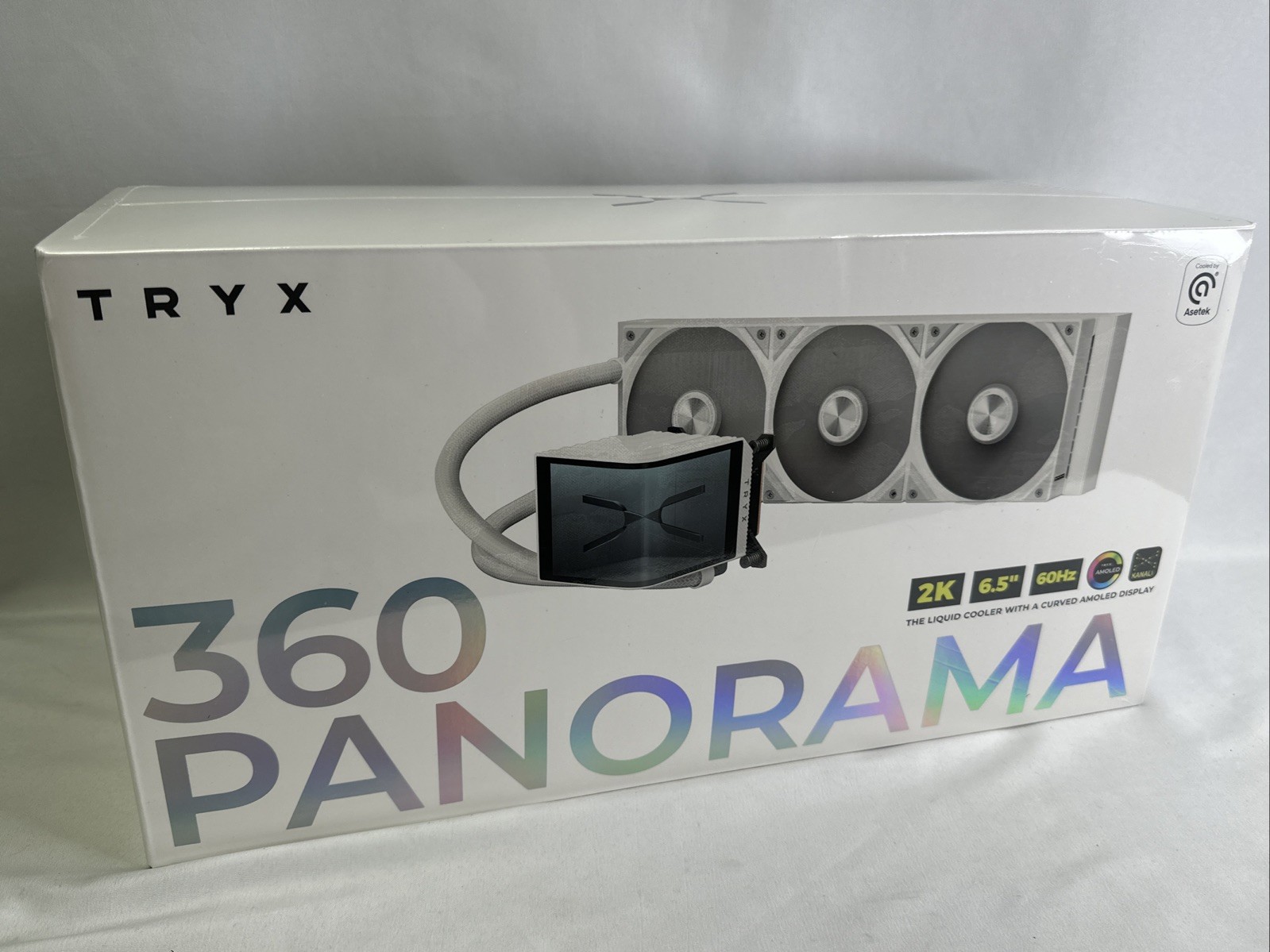 TRYX PANORAMA 360 White 360mm AIO 6.67” AMOLED Curved Screen 3D Anamorphic