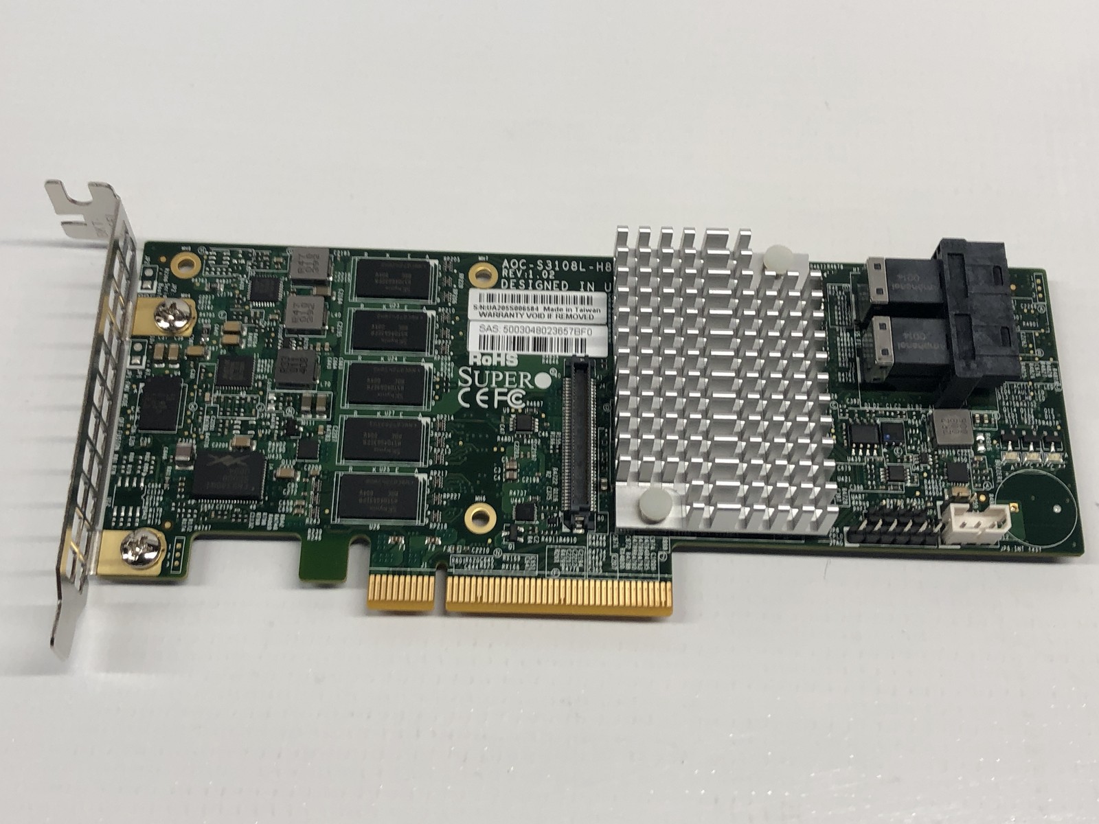 Supermicro AOC-S3108L-H8 Low Profile 12Gb/s Eight-Port SAS Internal RAID Adapter