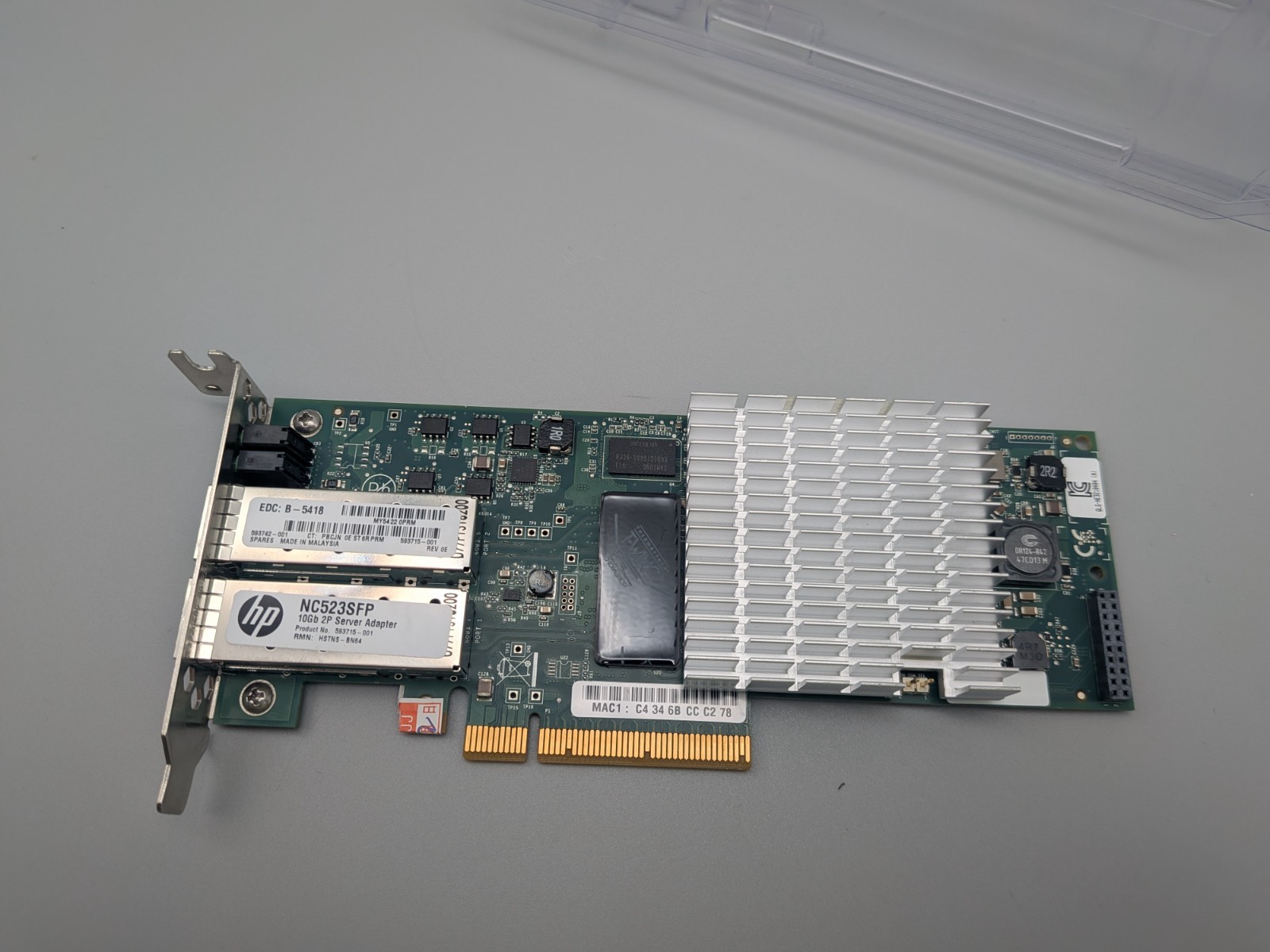HP NC523SFP Dual-Port 10Gbps PCI-E Adapter Low Porfile Bracket