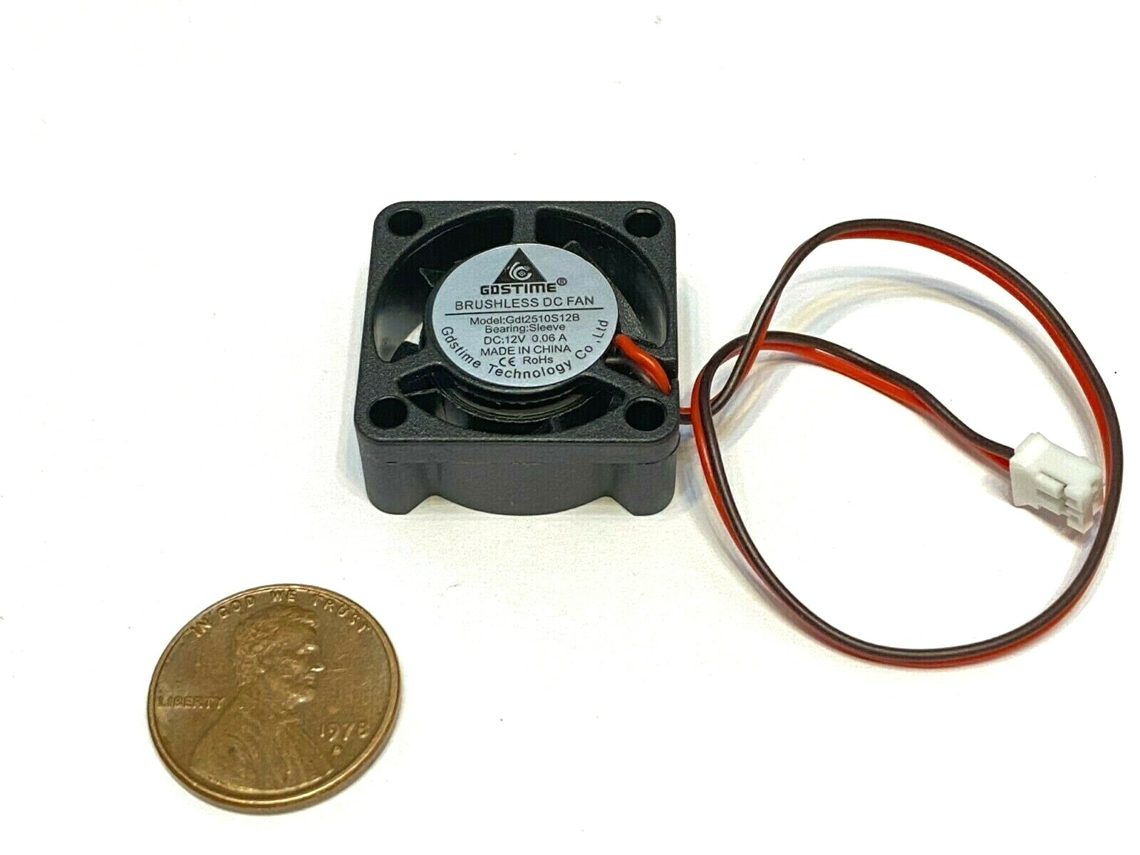 4 Pieces 25x25x10 2pin gdstime 12v fan mini small dc brushless 2510s c7