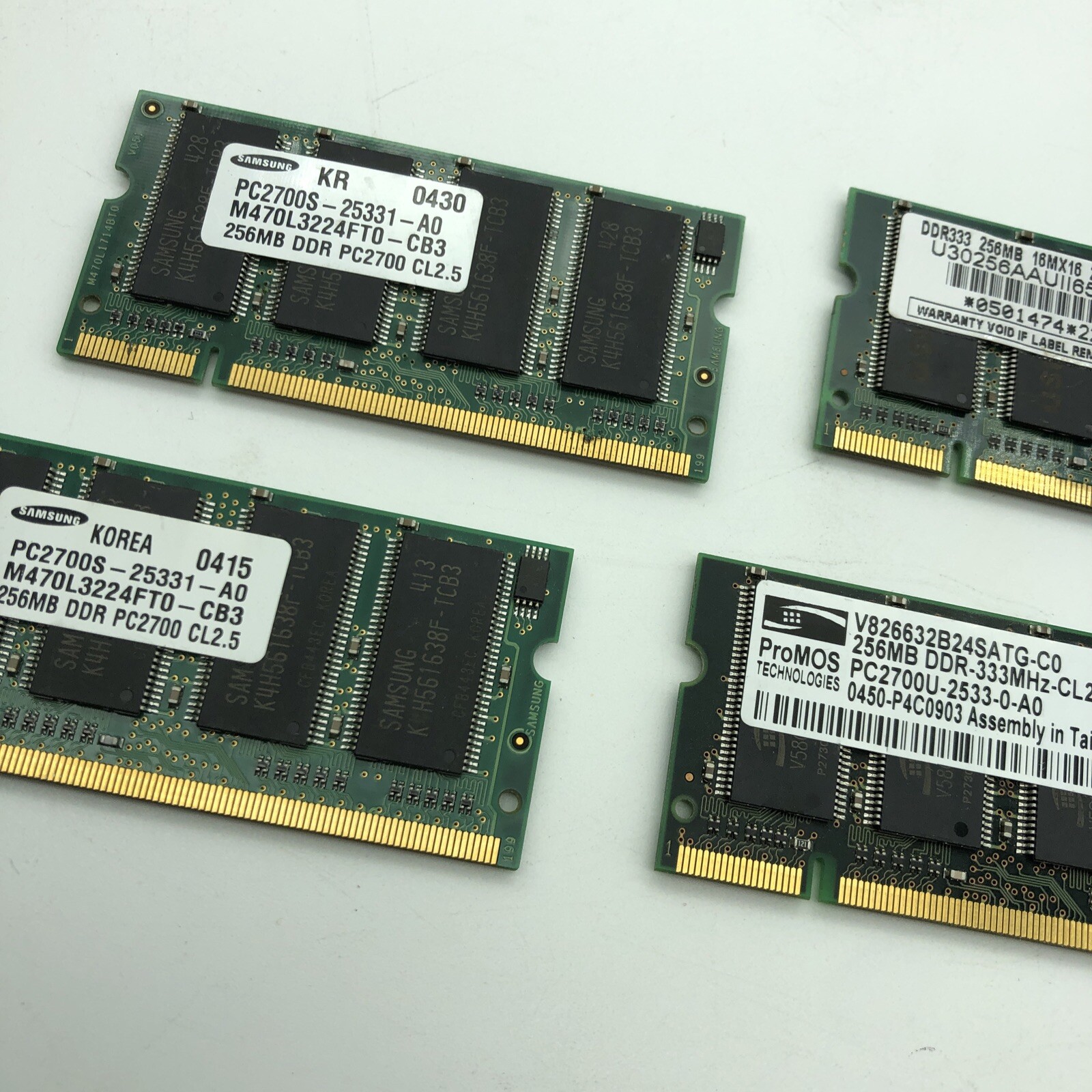 256MB PC-2700 DDR333 SoDimm Samsung Compaq Notebook Ram CL2.5 333Mhz PC2700S