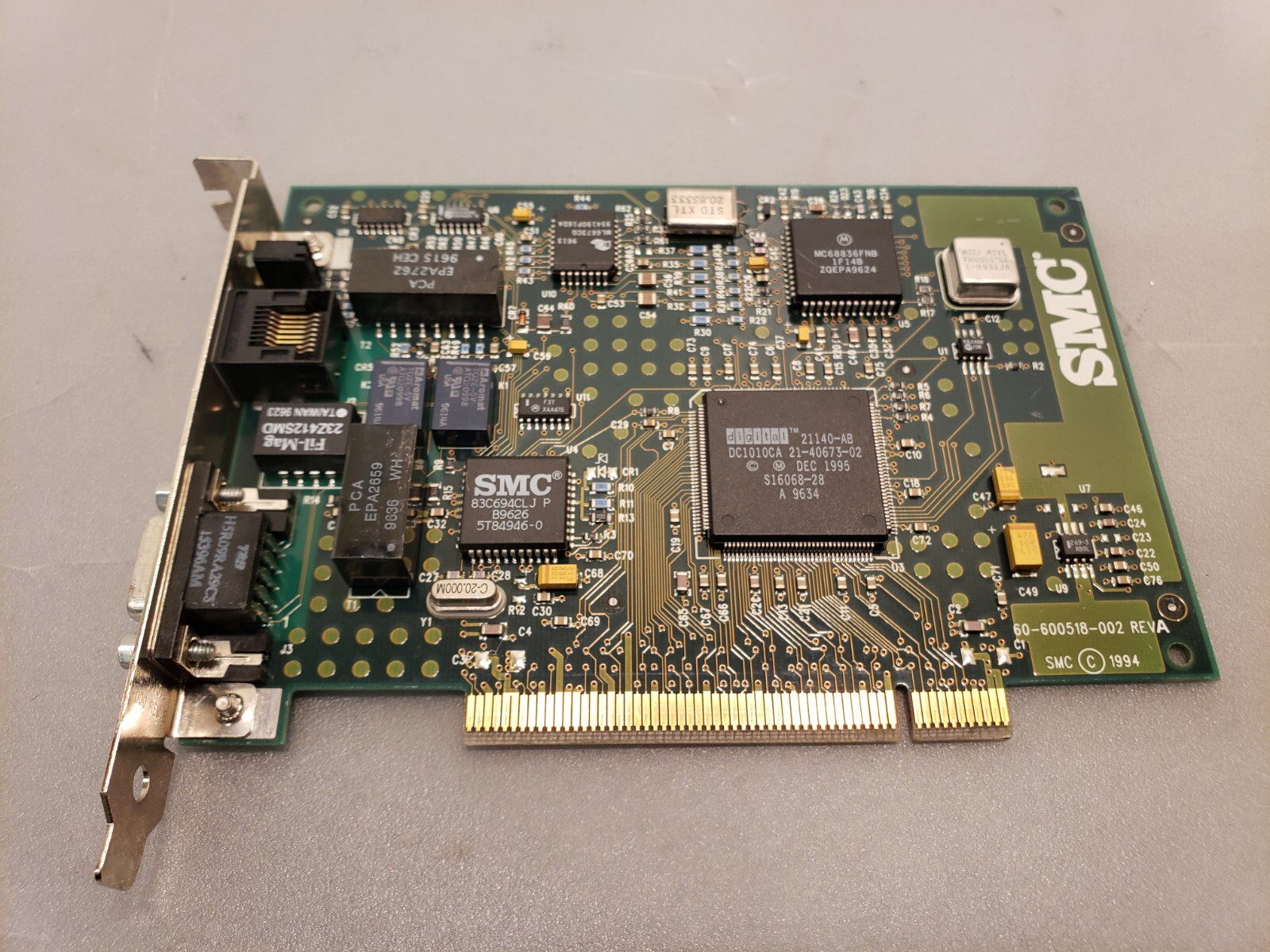 Vintage SMC 9332DST 10-100 NIC PCI RJ45-DB9 Network Card SMC-9332